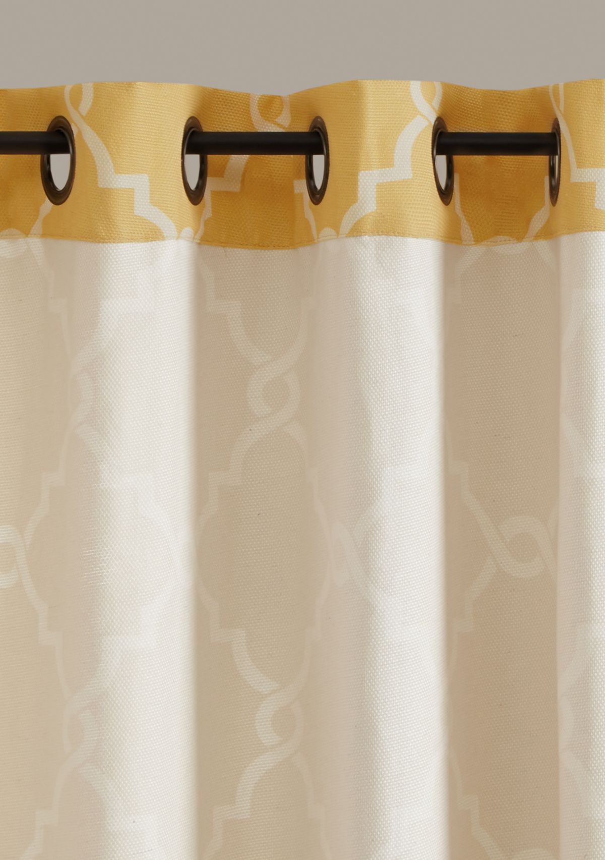 Saratoga Fretwork Print Grommet Top Window Curtain Panel