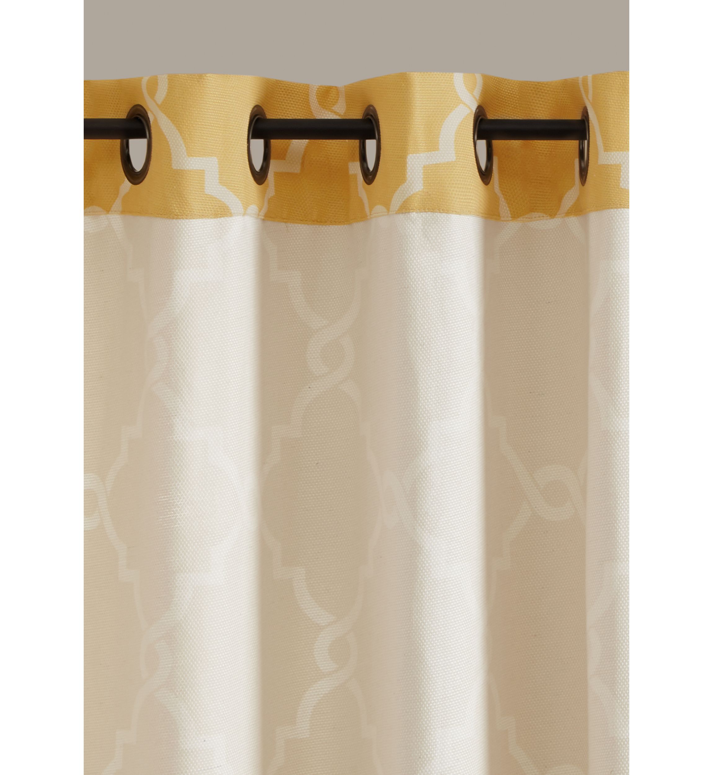 Saratoga Fretwork Print Grommet Top Window Curtain Panel