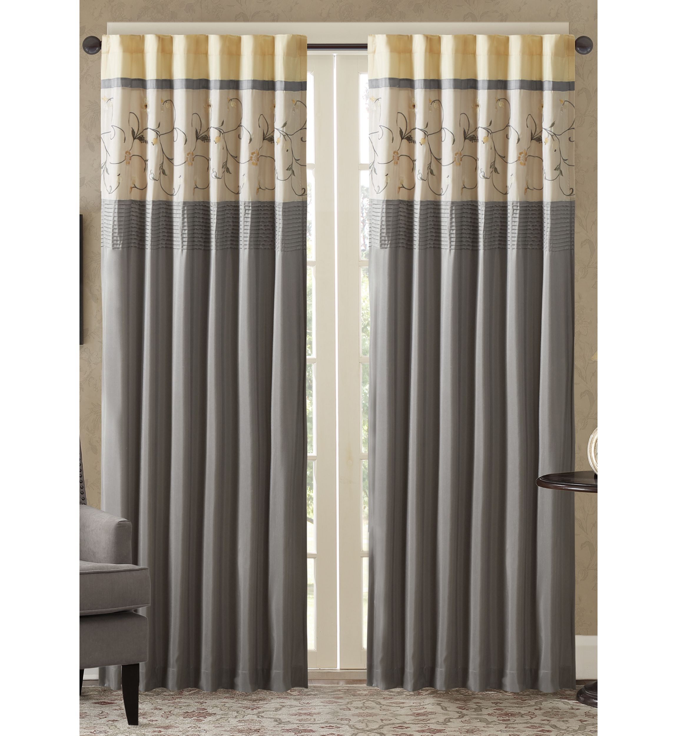 Serene Embroidered Window Panel