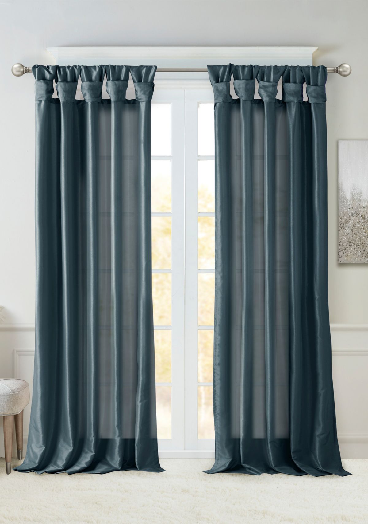 Emilia Solid Twist Tab Lined Window Curtain