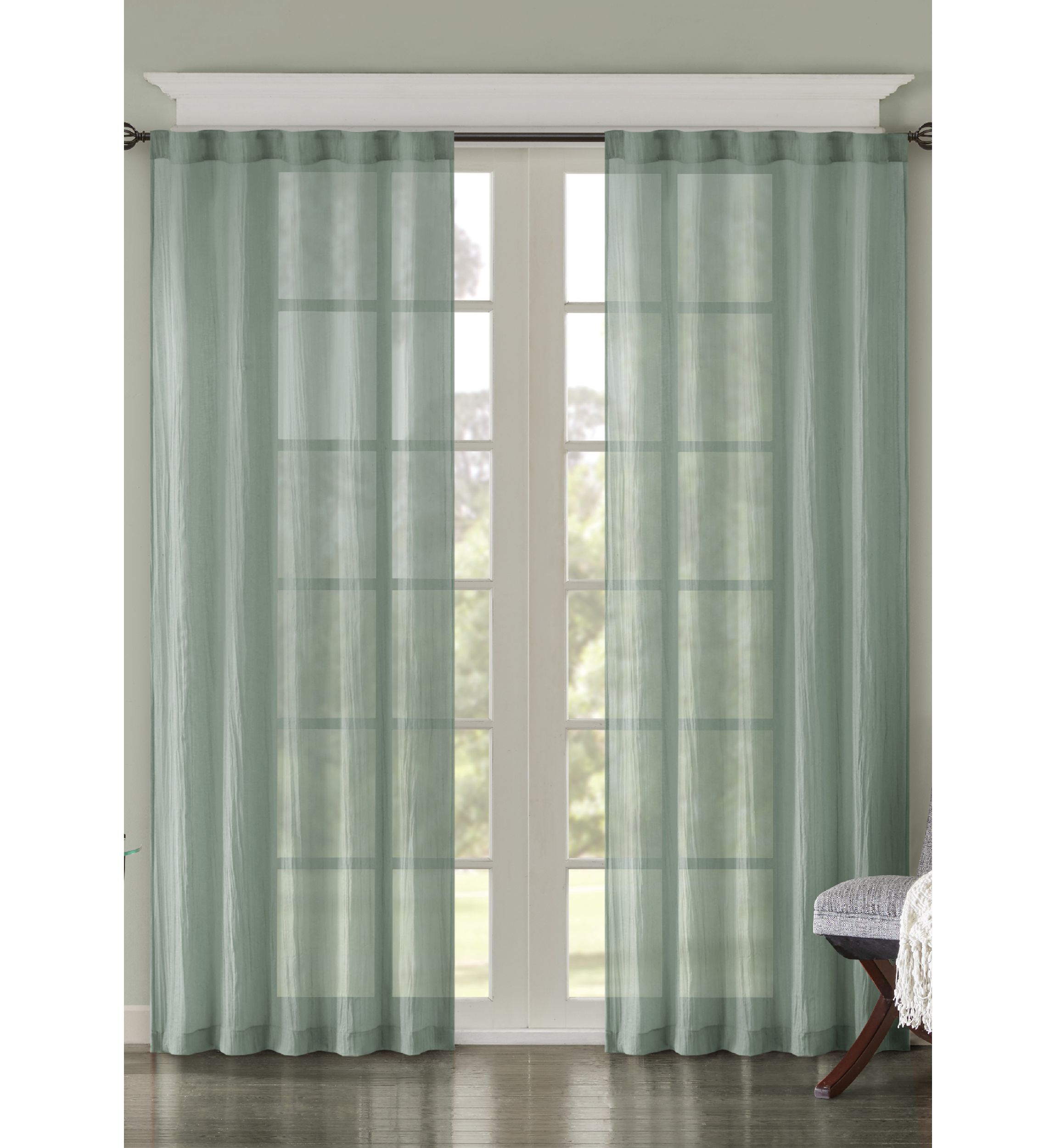 Harper Solid Crushed Window Panel Pair