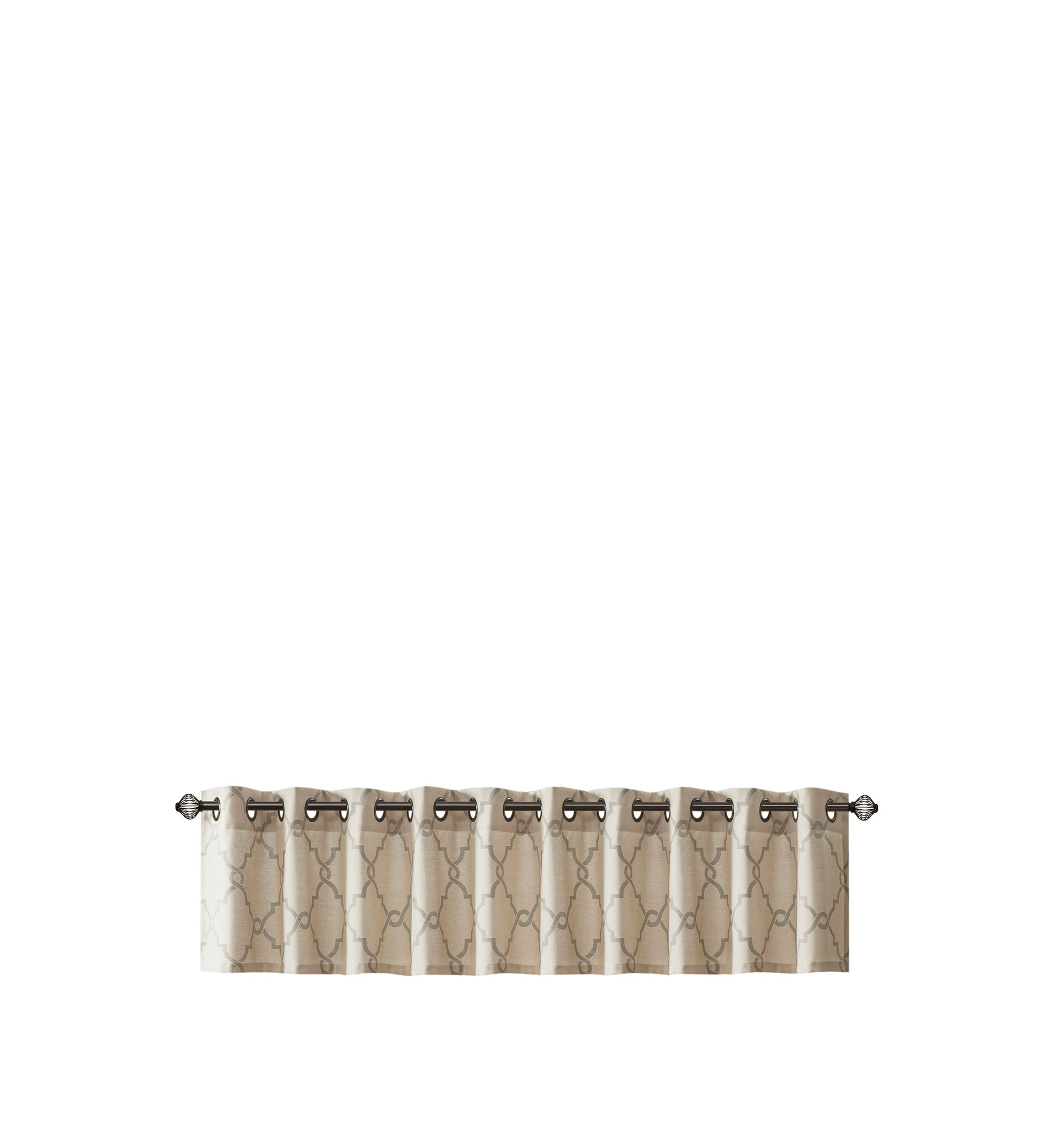 Saratoga Fretwork Print Grommet Top Window Valance
