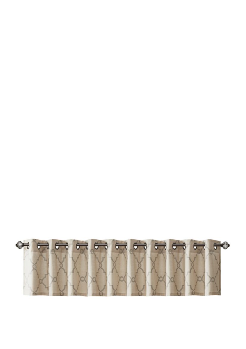 Saratoga Fretwork Print Grommet Top Window Valance