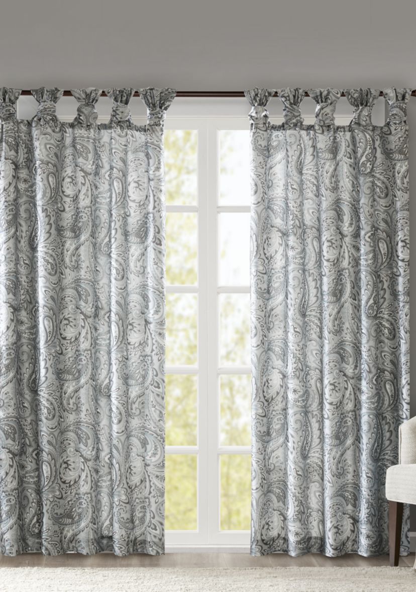Yvette Twist Tab Paisley Printed Window Panel