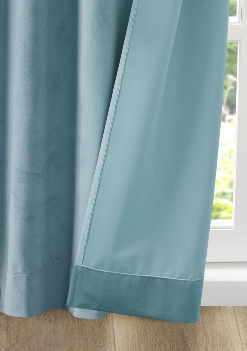 Colt Room Darkening Metallic Printed Poly Velvet Rod Pocket/Back Tab Window Panel Pair