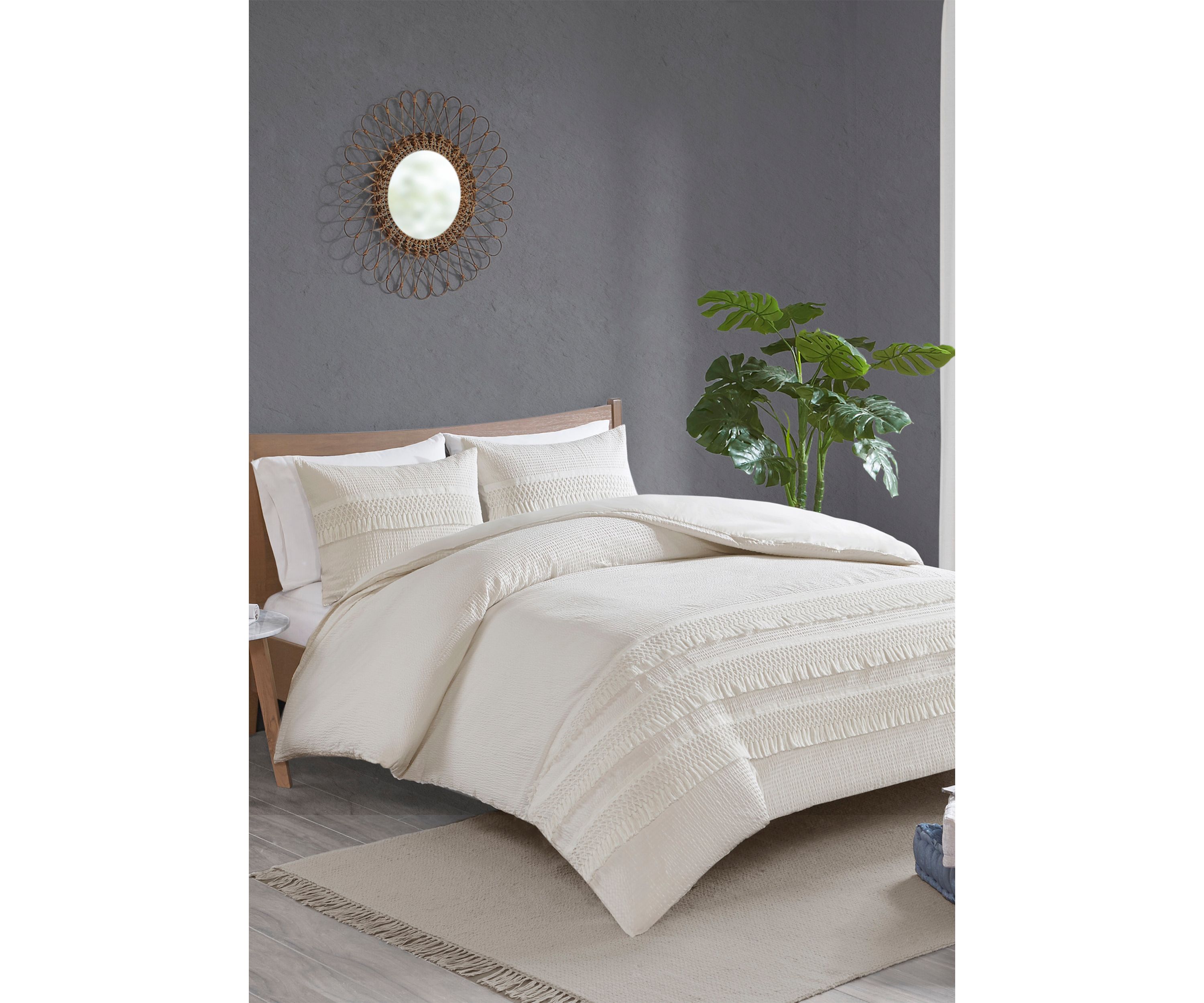Amaya 3 Piece Cotton Seersucker Comforter Set