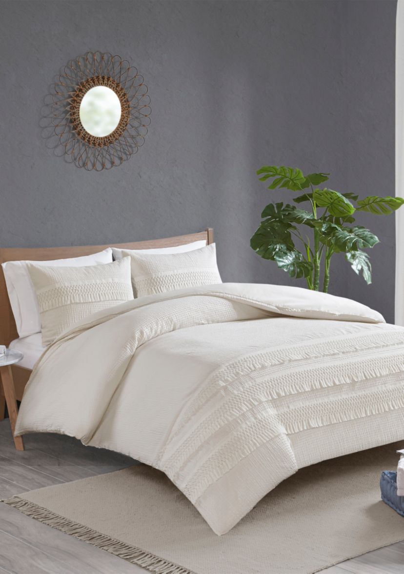 Amaya 3 Piece Cotton Seersucker Comforter Set