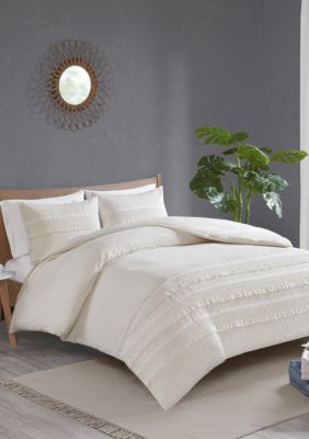 Madison Park Amaya 3 Piece Cotton Seersucker Duvet Cover Set Belk