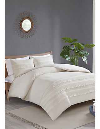 Madison Park Amaya 3 Piece Cotton Seersucker Duvet Cover Set Belk