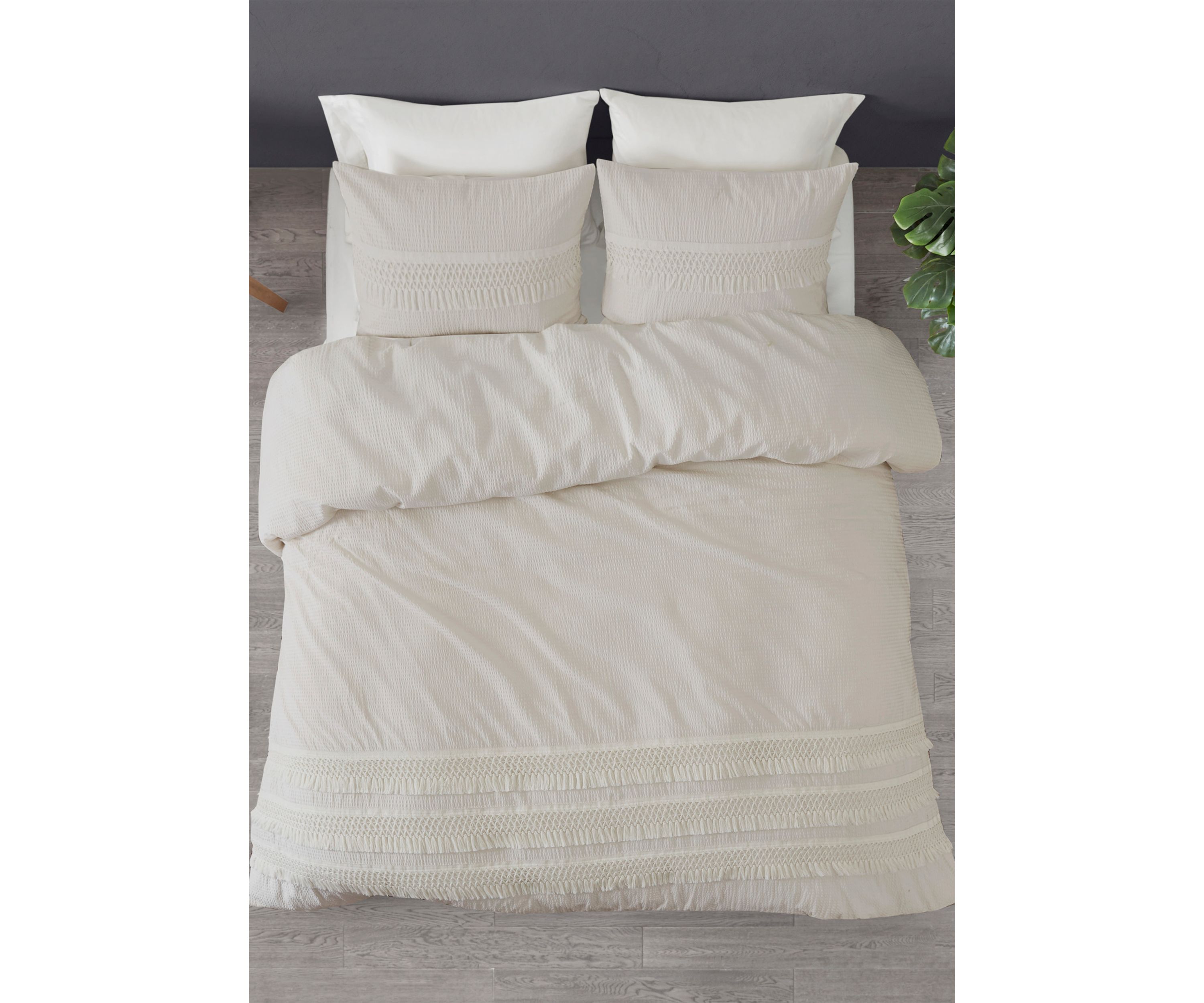 Amaya 3 Piece Cotton Seersucker Duvet Cover Set