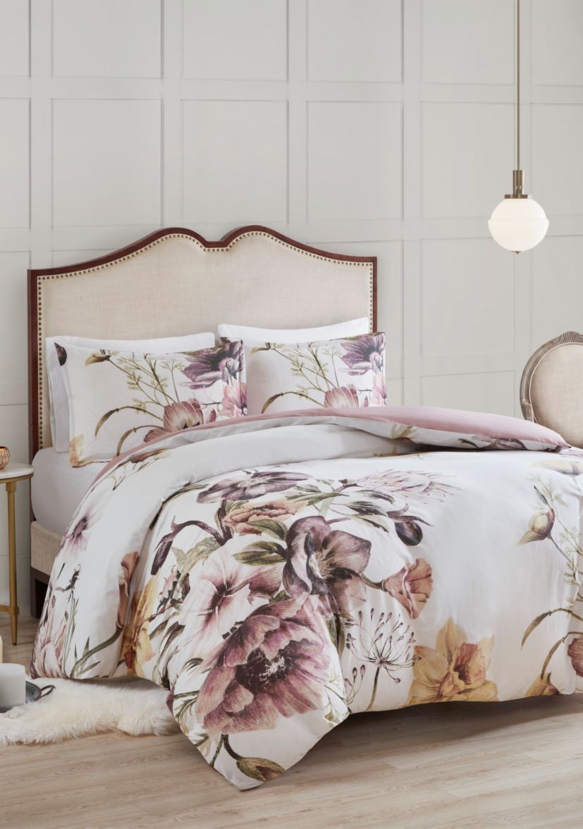 Cassandra 3 Piece Cotton Printed Duvet Cover Set