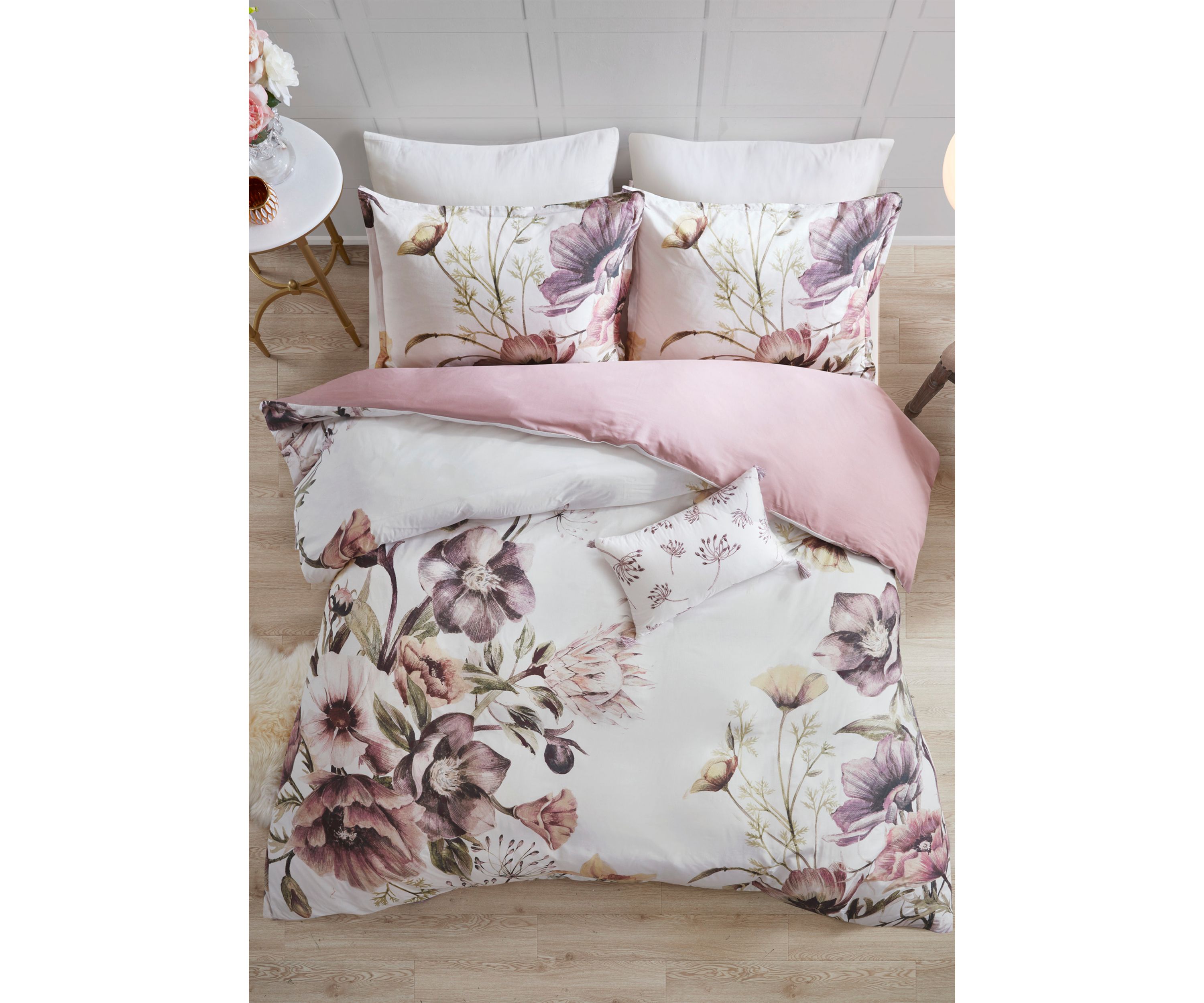 Cassandra 3 Piece Cotton Printed Duvet Cover Set