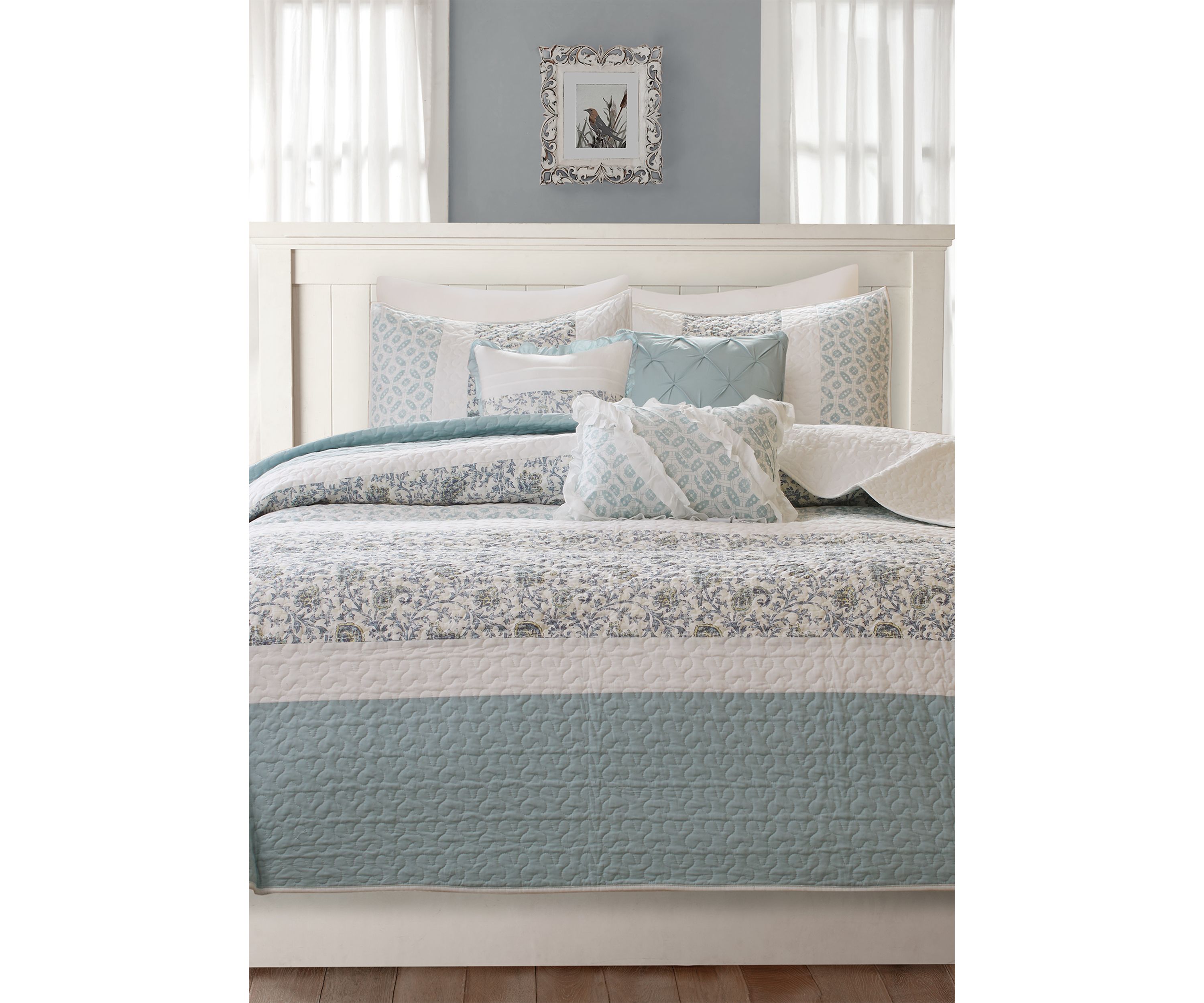 Dawn 6 Piece Cotton Percale Comforter Set with Throw Pillows