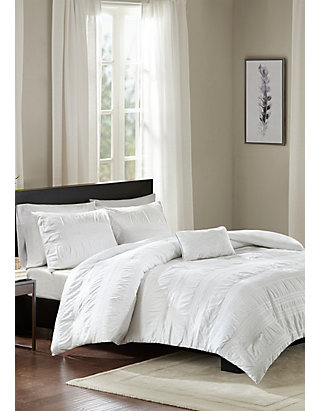 Madison Park Nicolette 4 Piece Cotton Seersucker Duvet Cover Set
