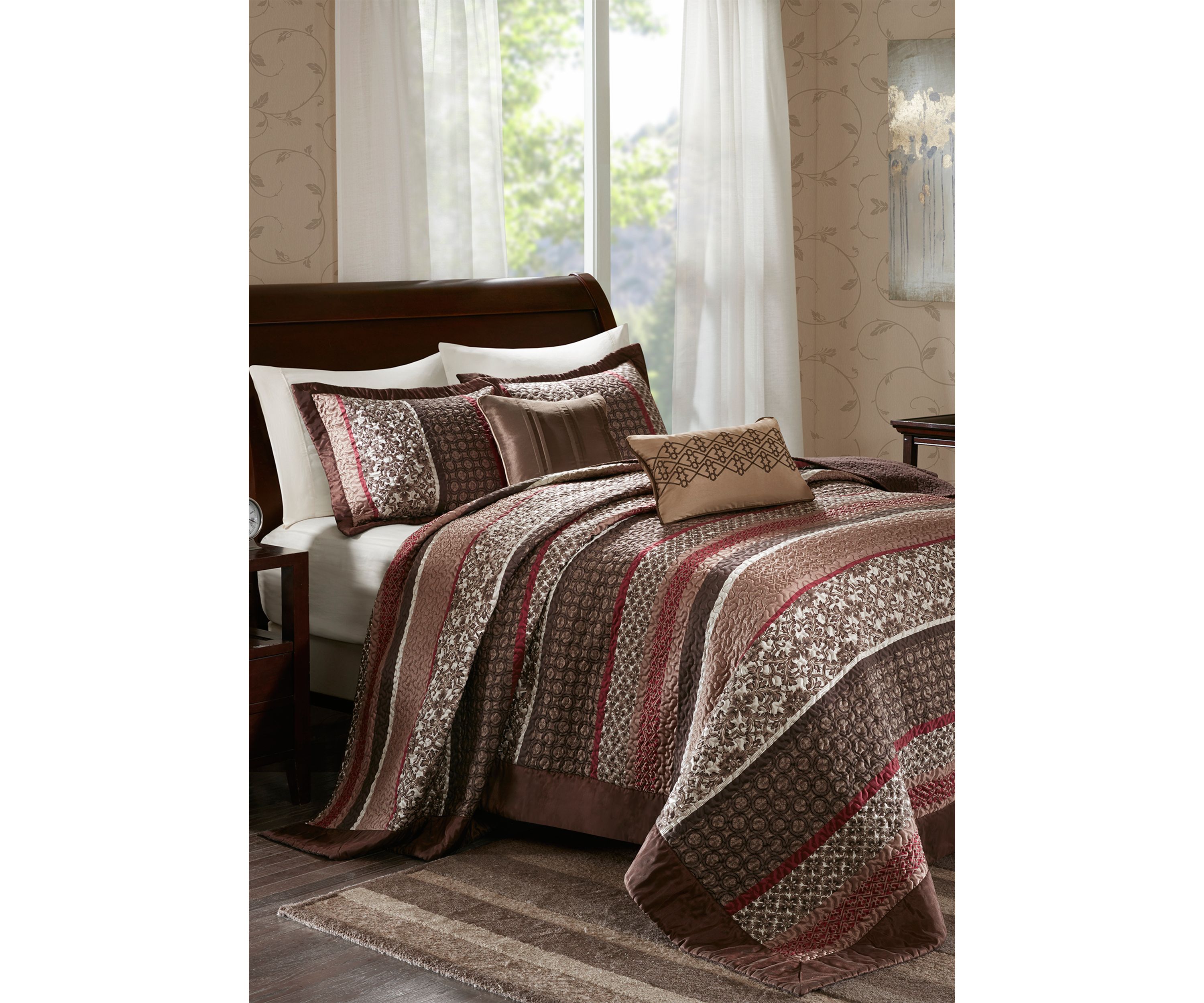 Princeton 5 Piece Reversible Jacquard Bedspread Set