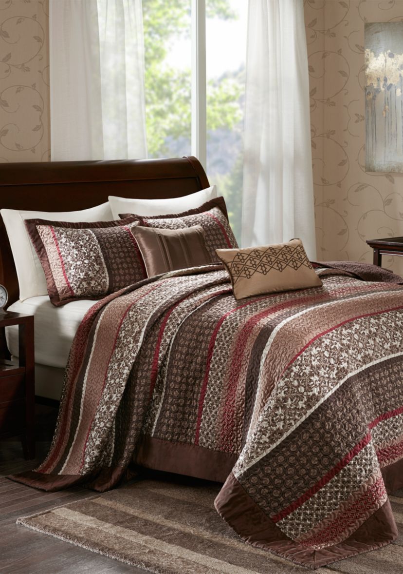 Princeton 5 Piece Reversible Jacquard Bedspread Set