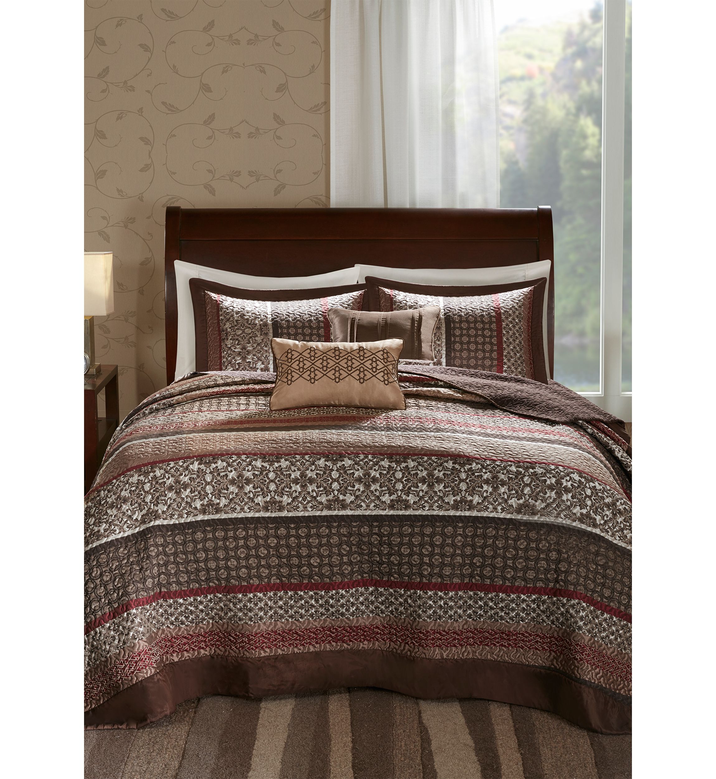 Princeton 5 Piece Reversible Jacquard Bedspread Set