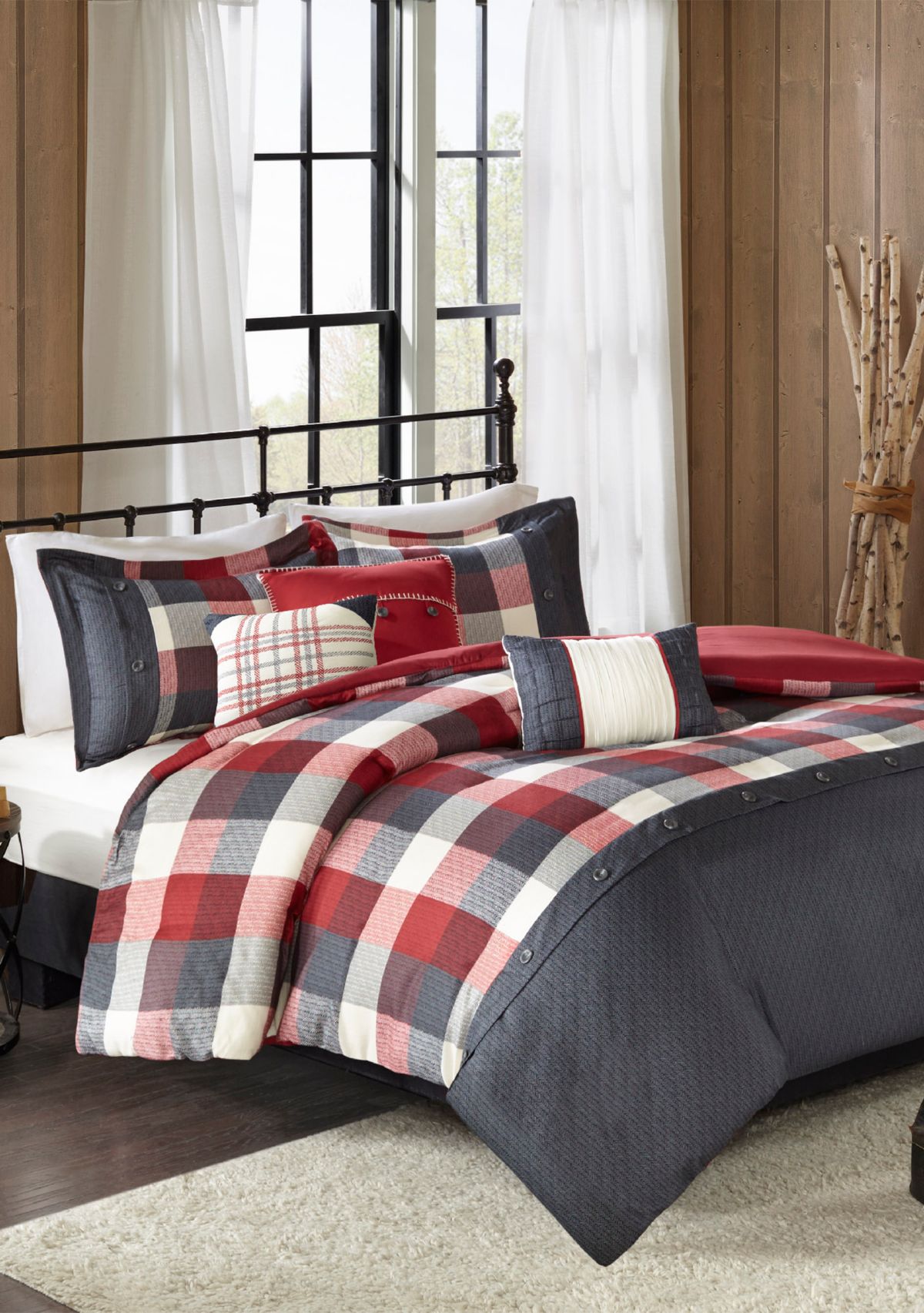 Ridge 6 Piece Herringbone Duvet Cover Set