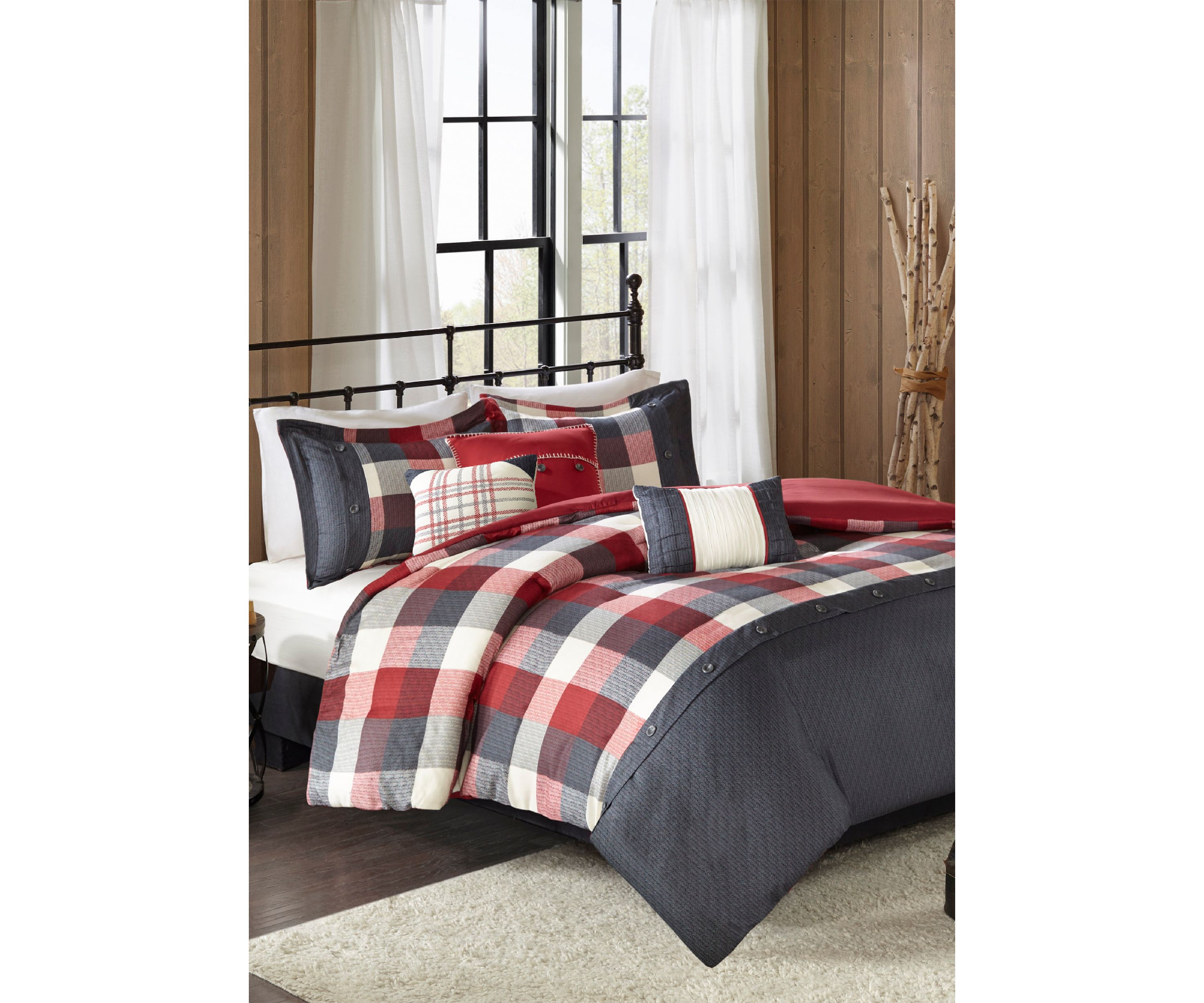 Ridge 6 Piece Herringbone Duvet Cover Set