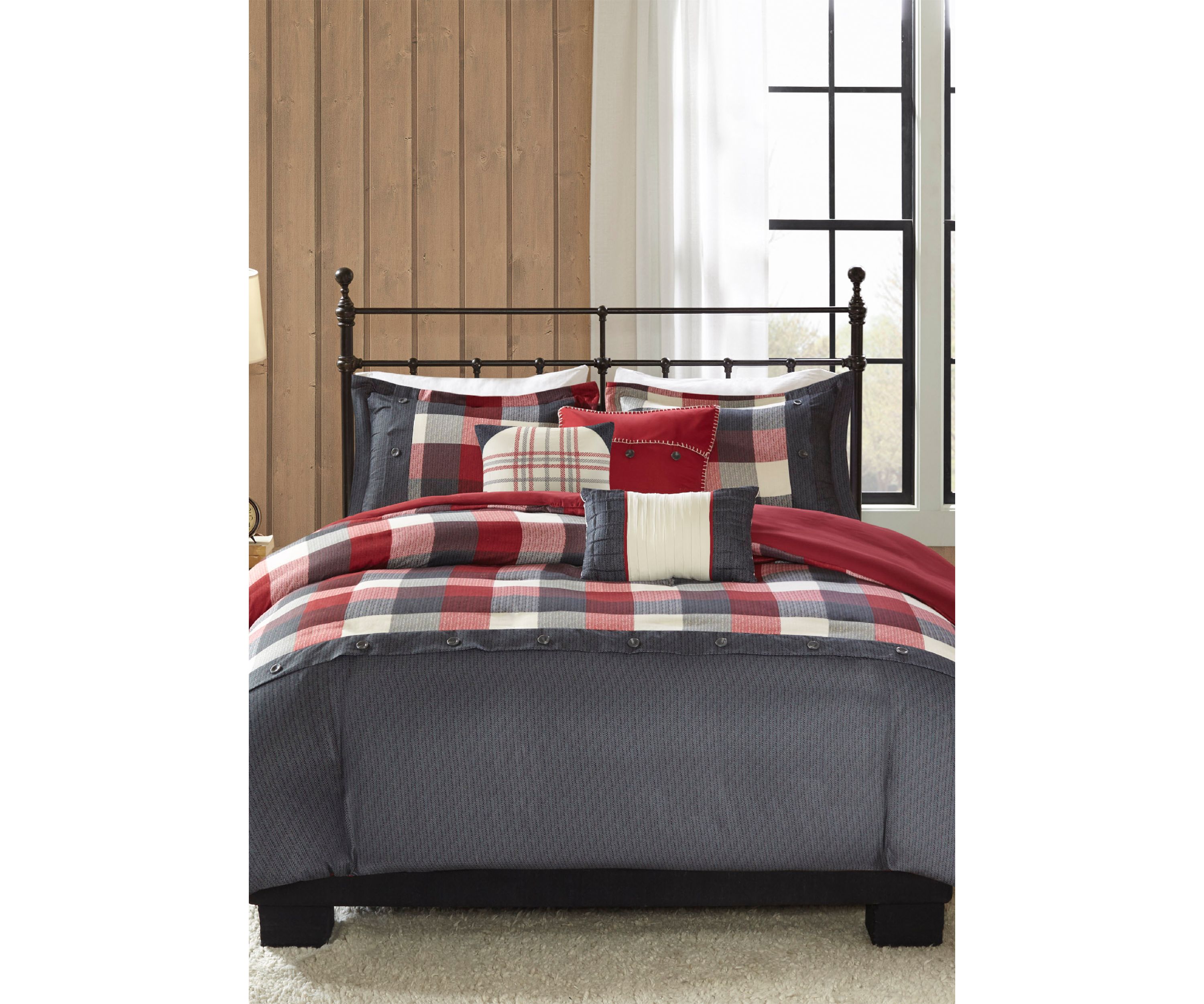 Ridge 6 Piece Herringbone Duvet Cover Set