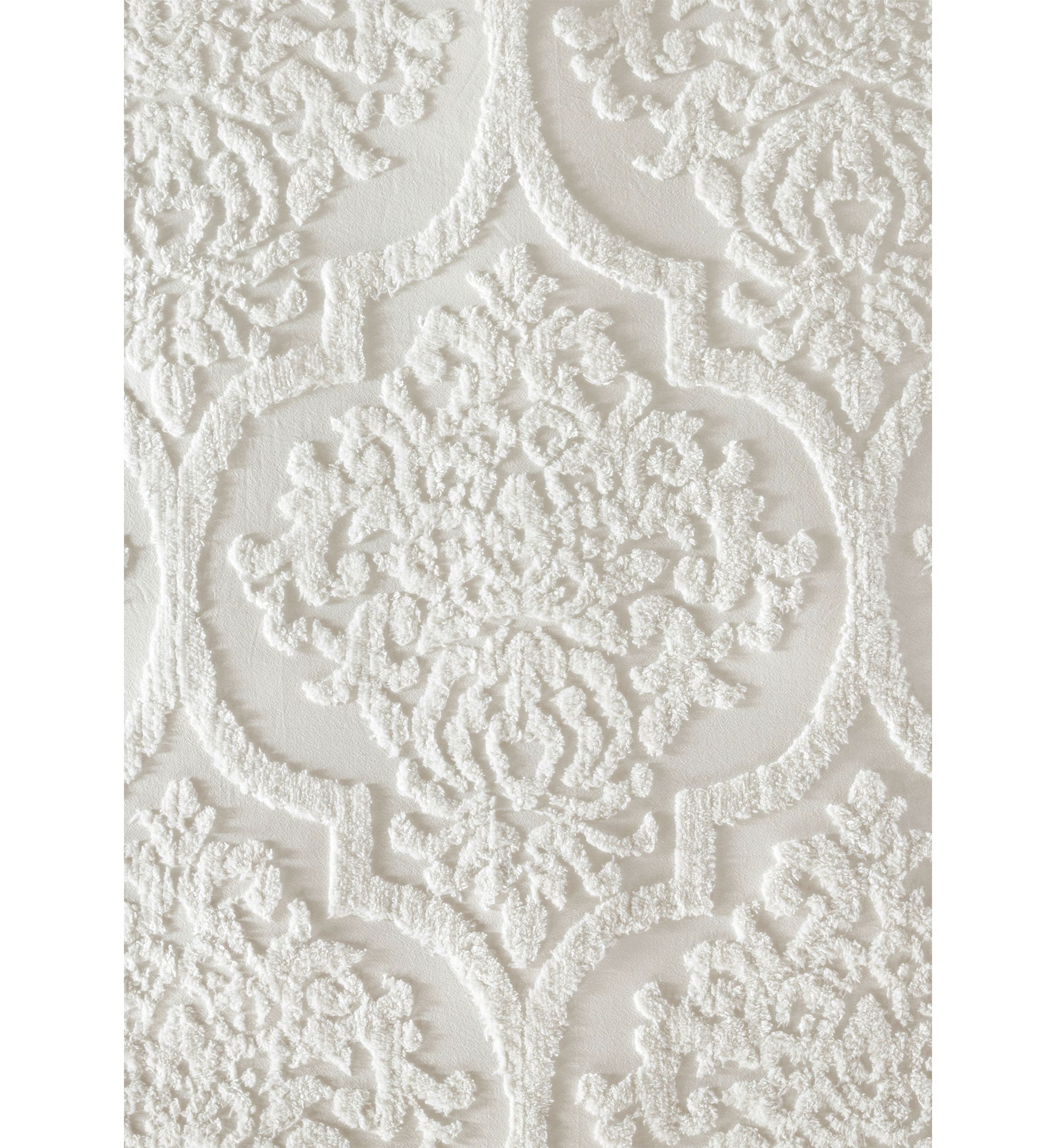 Viola 3 piece Tufted Cotton Chenille Damask Duvet Cover Set