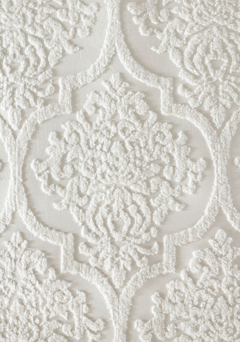 Viola 3 piece Tufted Cotton Chenille Damask Duvet Cover Set