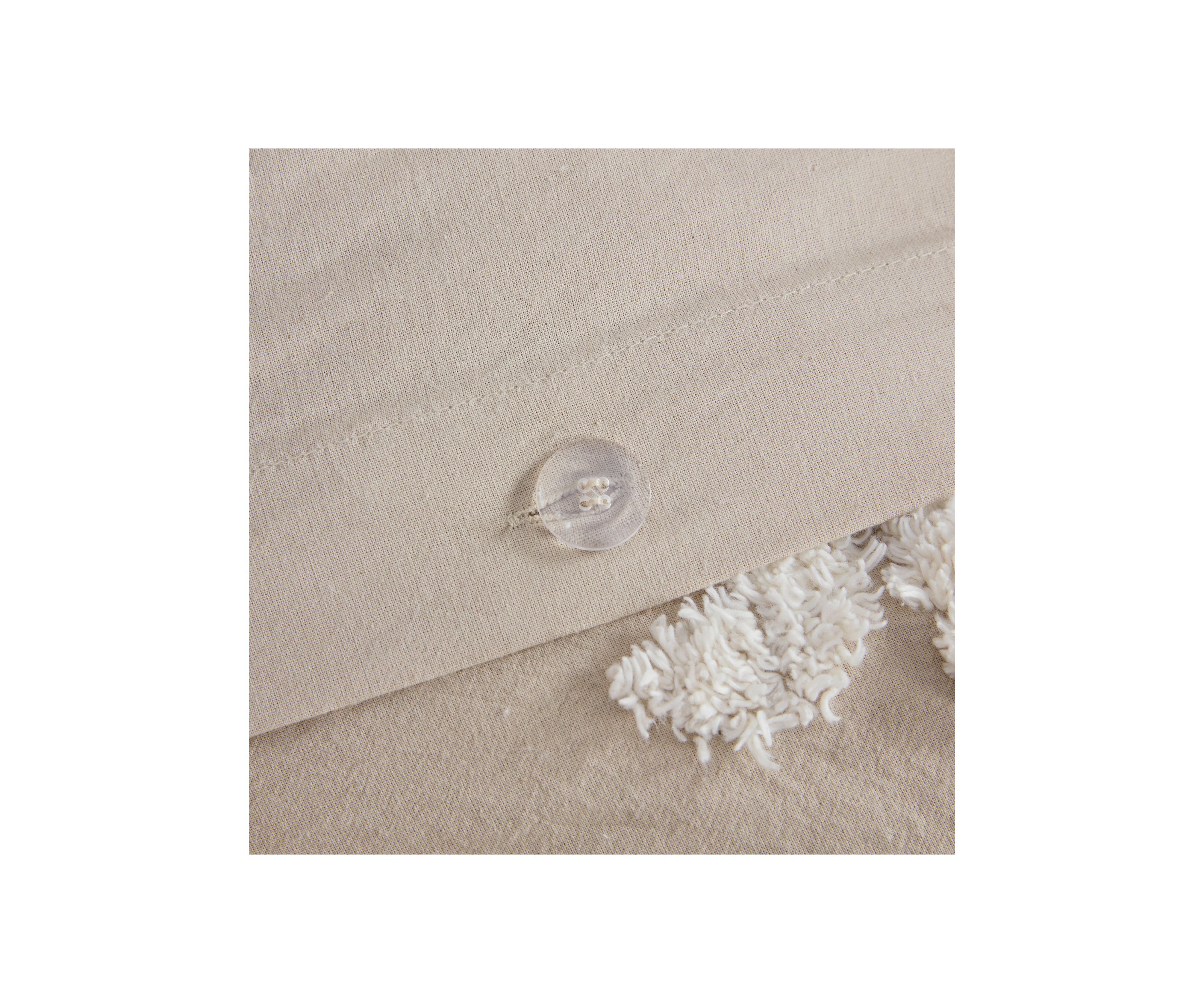 Viola 3 piece Tufted Cotton Chenille Damask Duvet Cover Set