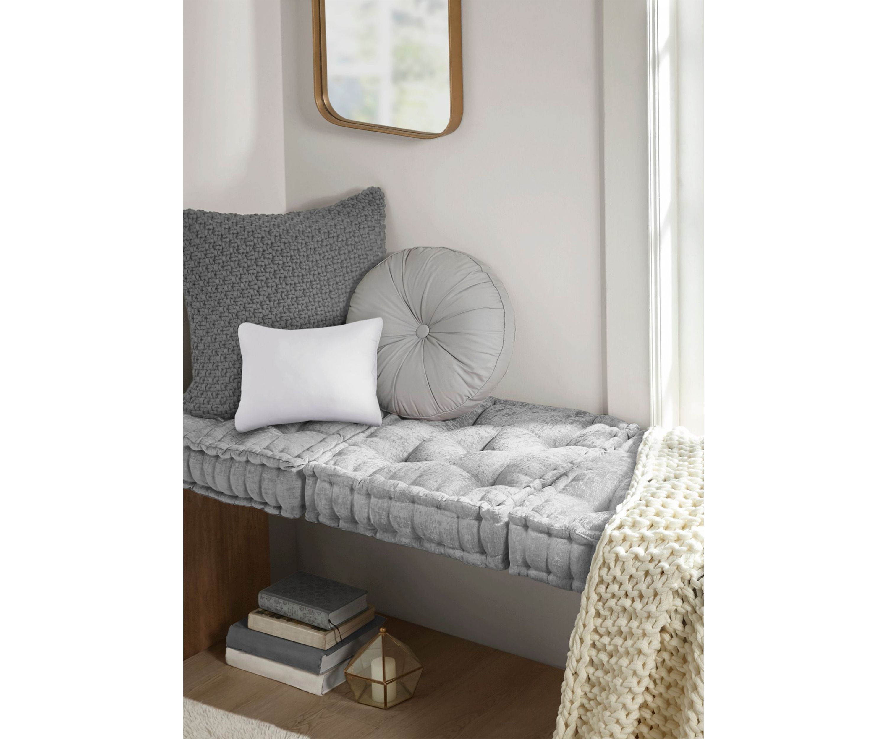 Azza Poly Chenille Square Floor Pillow Cushion