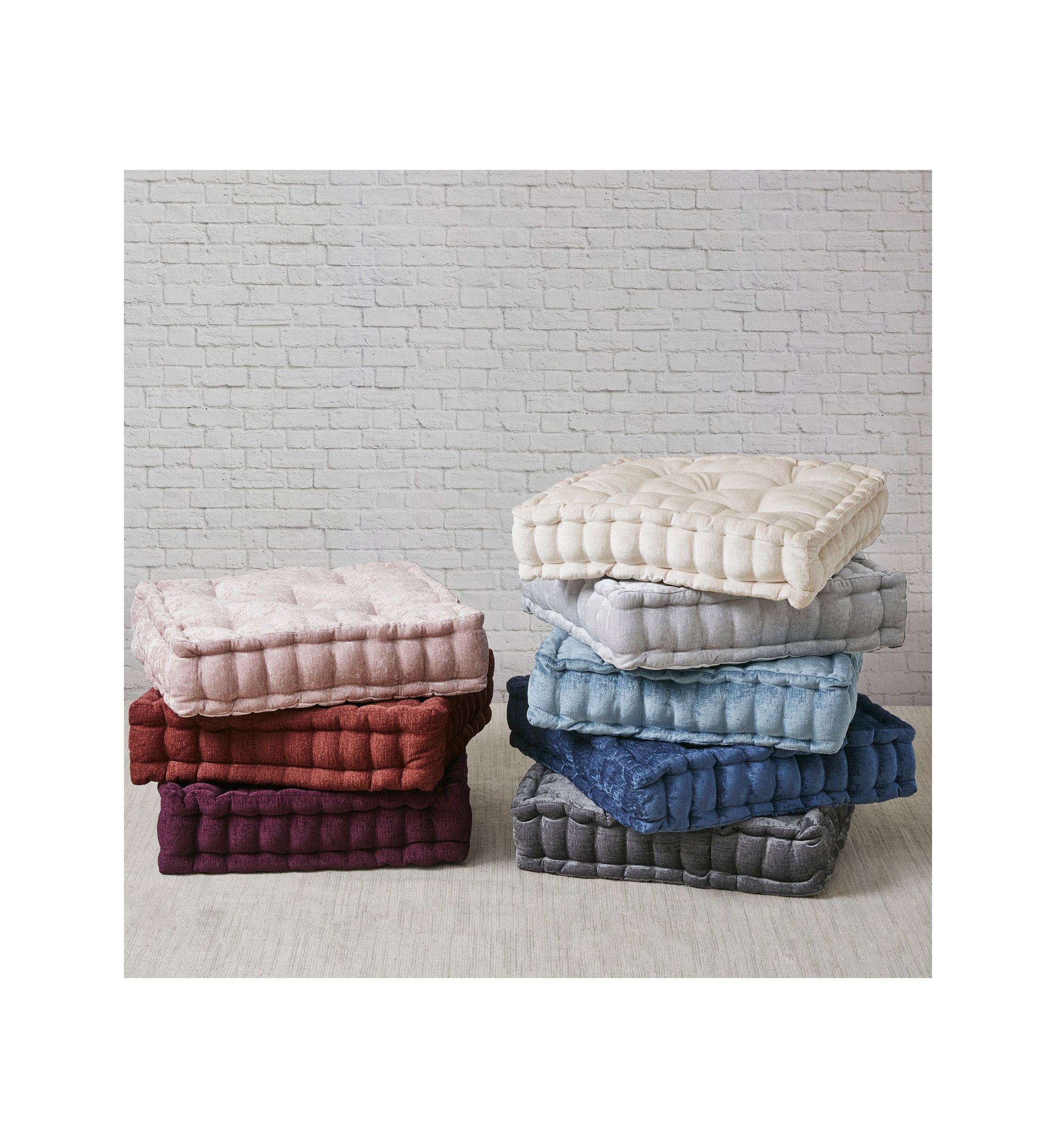 Azza Poly Chenille Square Floor Pillow Cushion