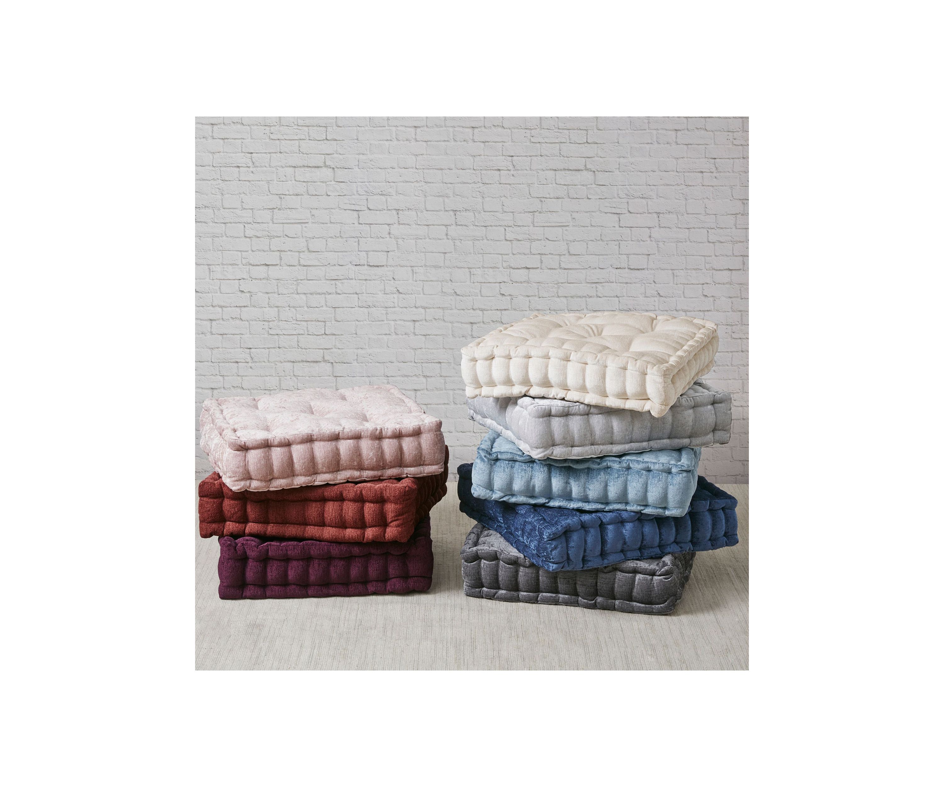 Azza Poly Chenille Square Floor Pillow Cushion