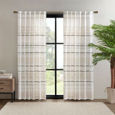 Nea Cotton Printed Window Panel with tassel trim and Lining