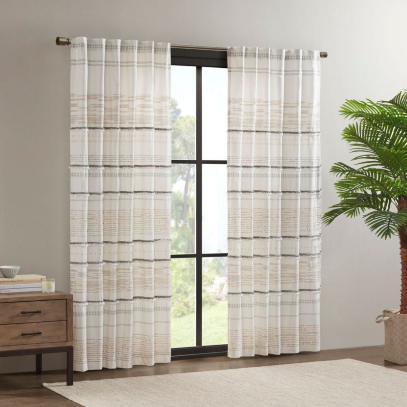 Nea Cotton Printed Window Panel with tassel trim and Lining