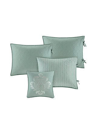 Luxury 6pc Seafoam Scalloped Edges Quilted Daybed Set AND Decorative Pillow 