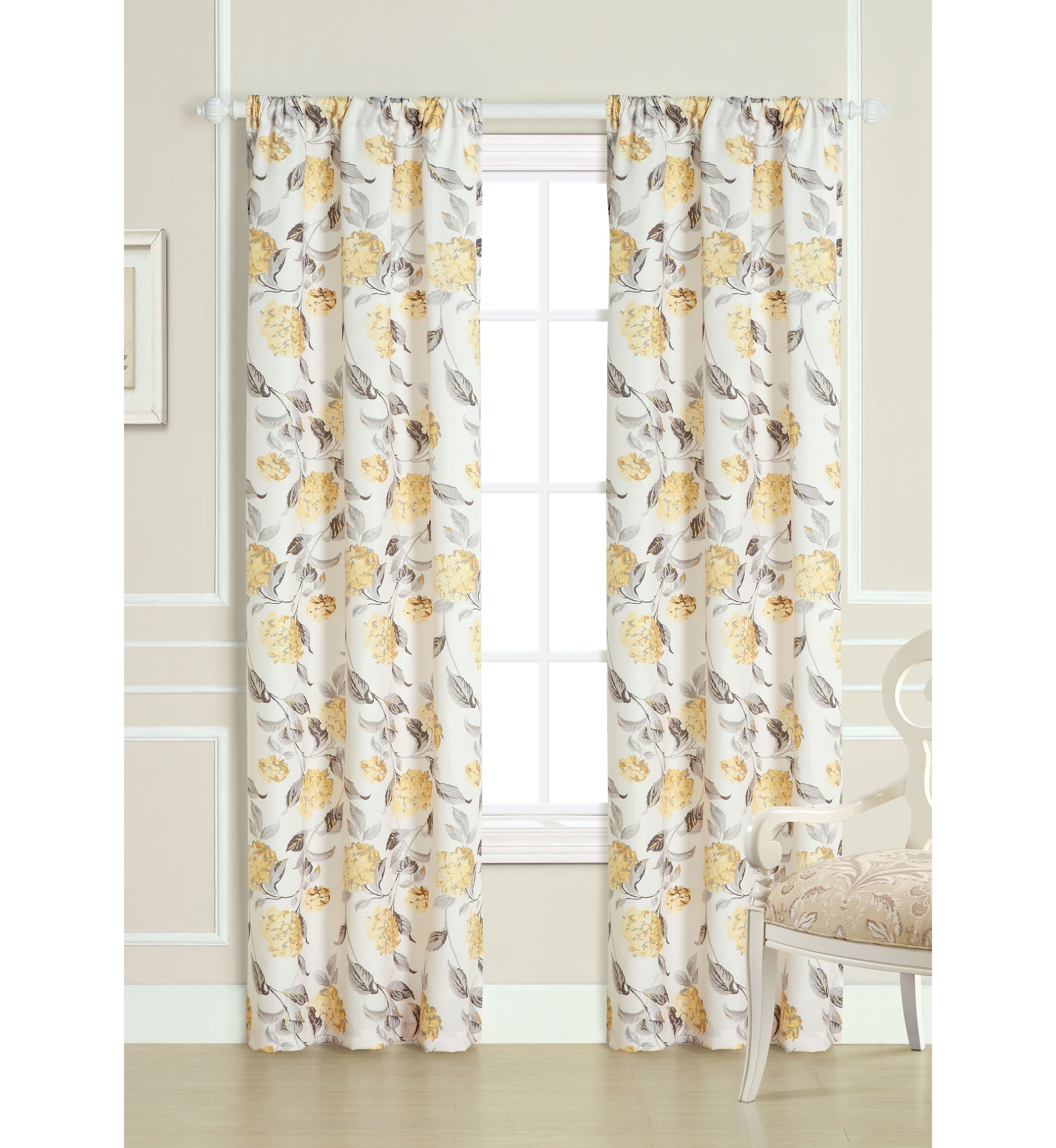 Hydrangea Window Curtain Panel Pair