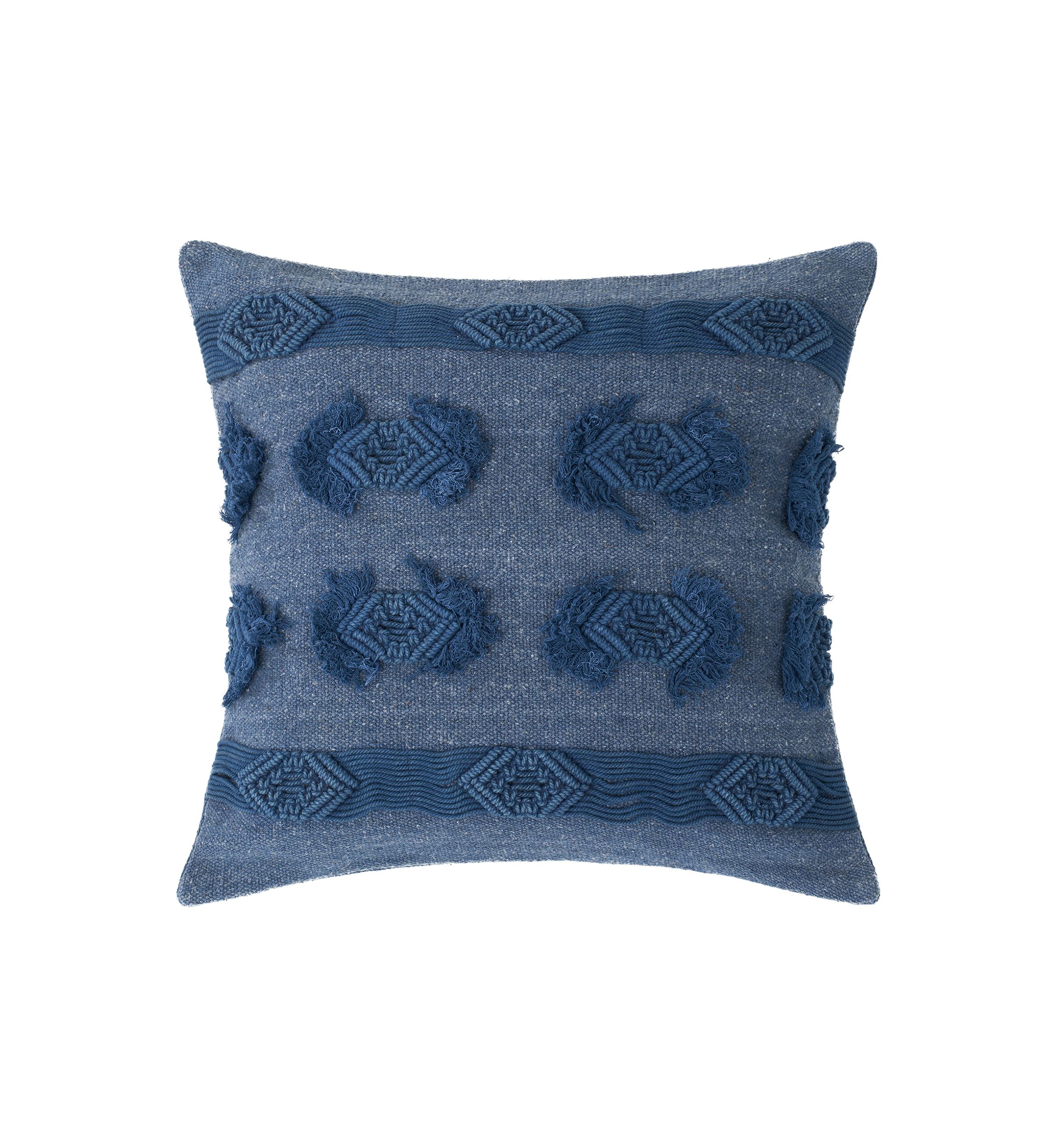Diamond Stripe Macrame Pillow