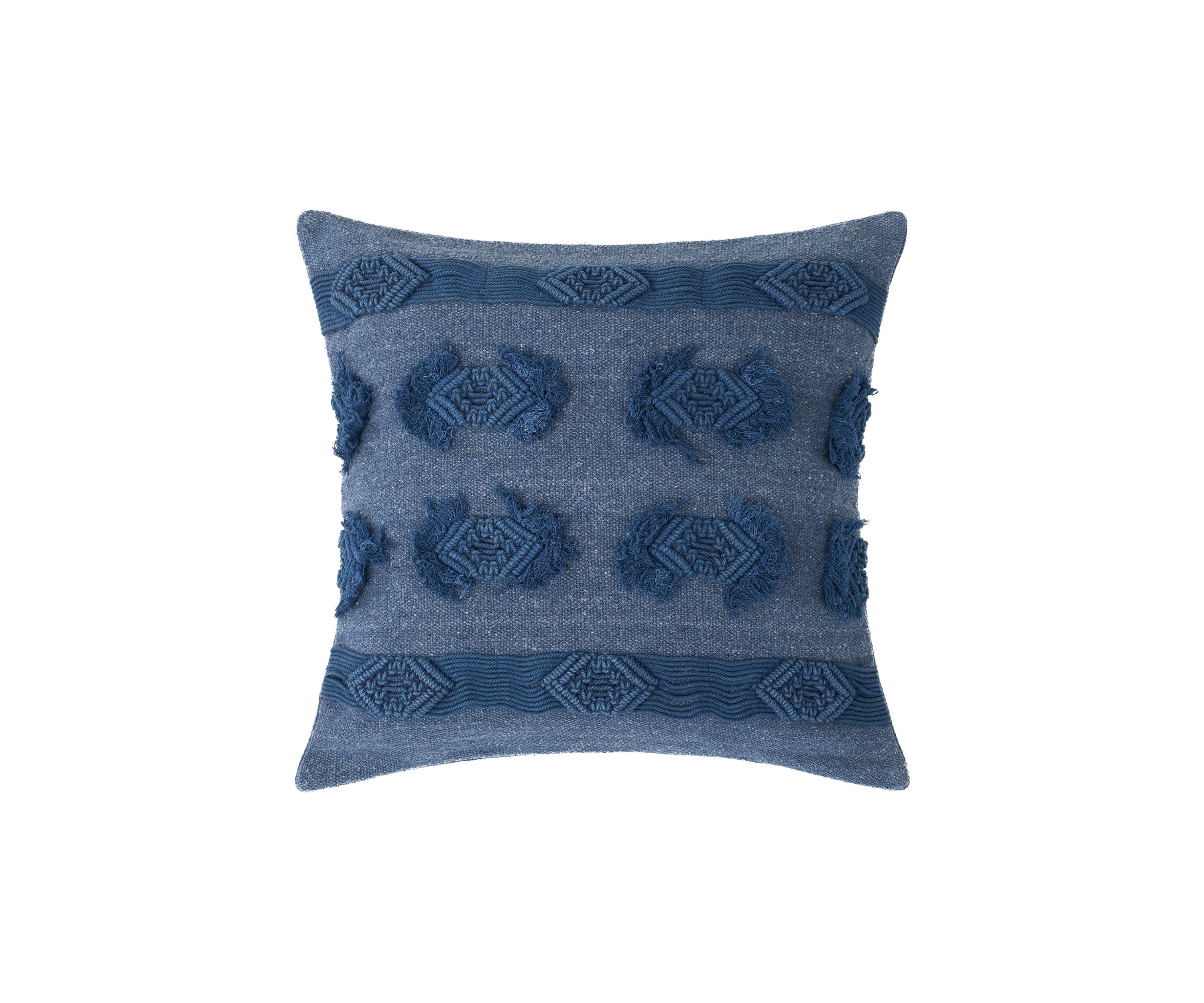Diamond Stripe Macrame Pillow