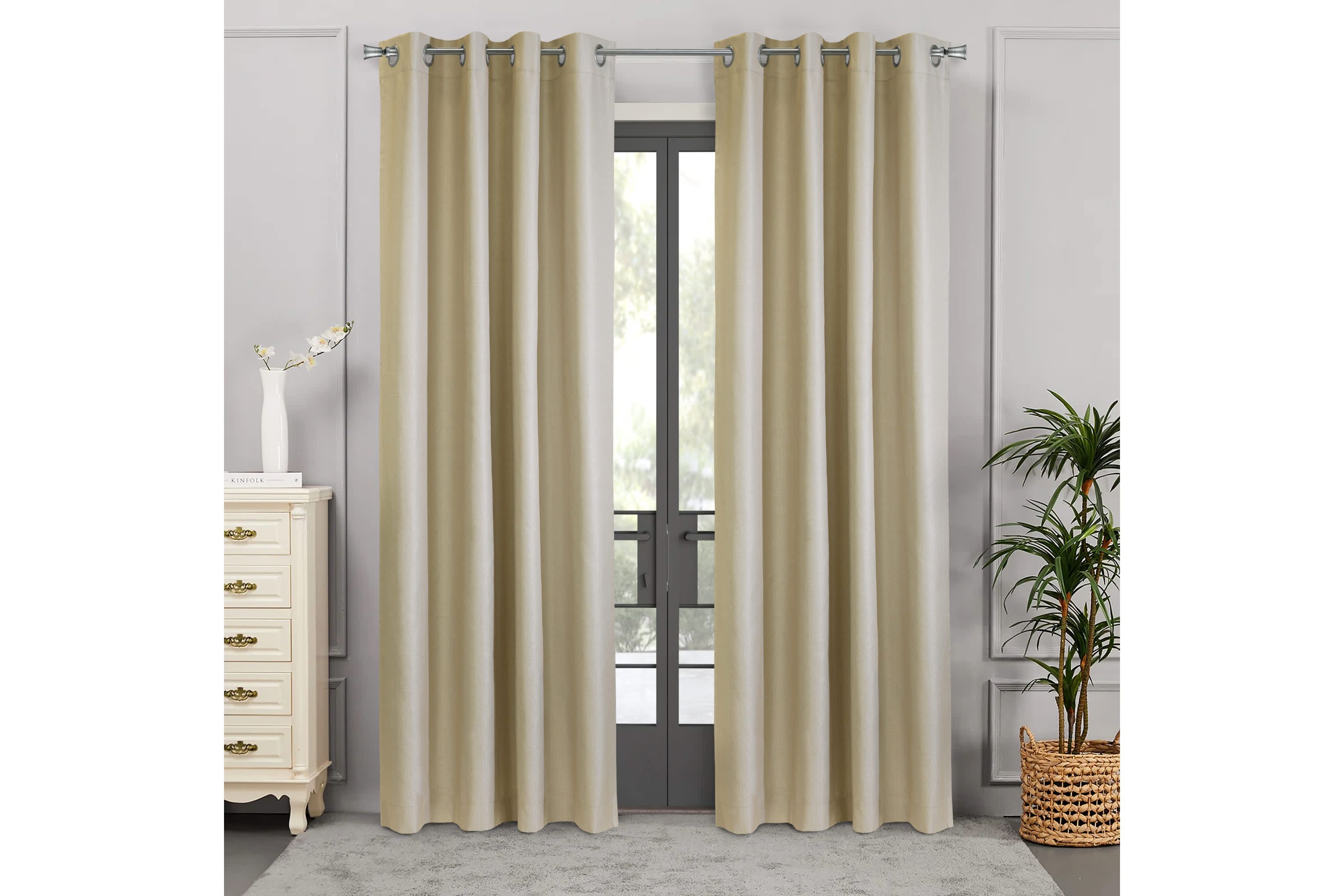 Newberry Blackout Grommet Curtain Panel 52 x 108 in Linen