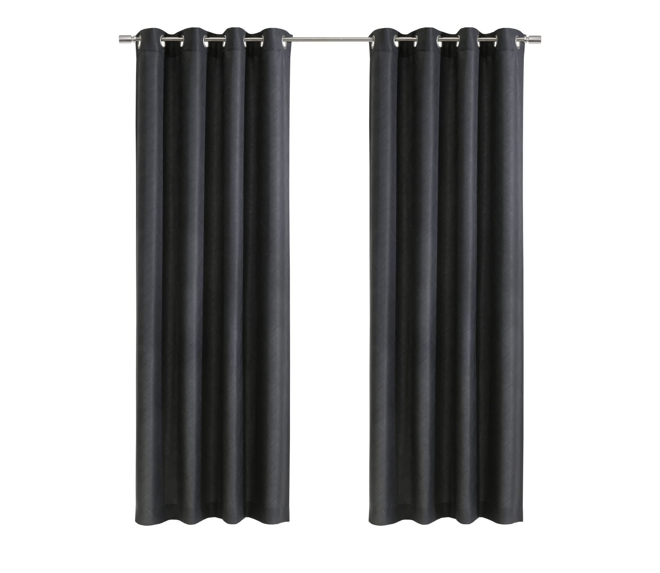 Abstract Light Filtering Grommet Curtain Panel 52 x 84 in Charcoal