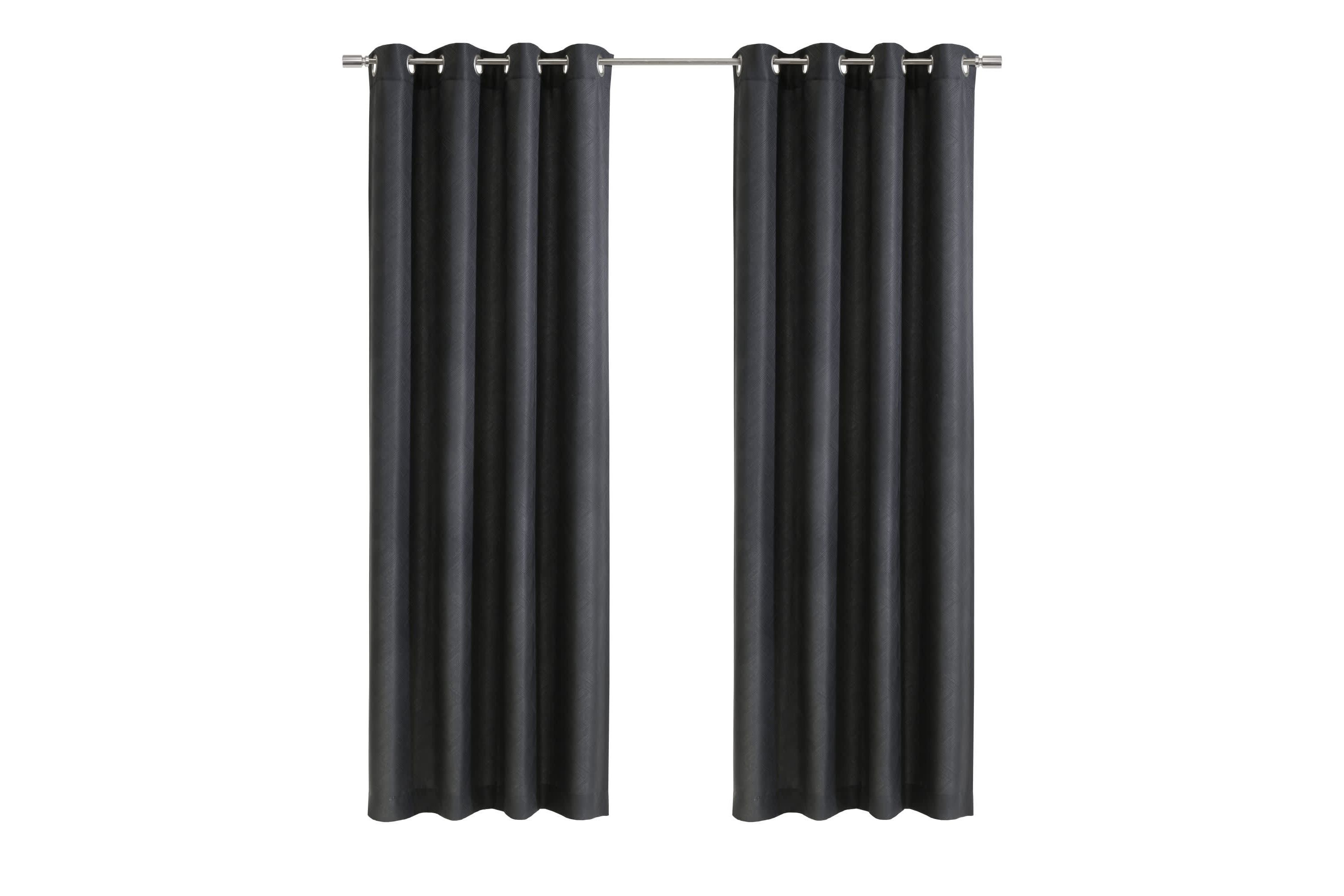 Abstract Light Filtering Grommet Curtain Panel 52 x 63 in Charcoal