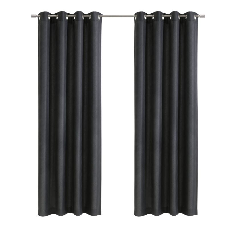 Abstract Light Filtering Grommet Curtain Panel 52 x 63 in Charcoal