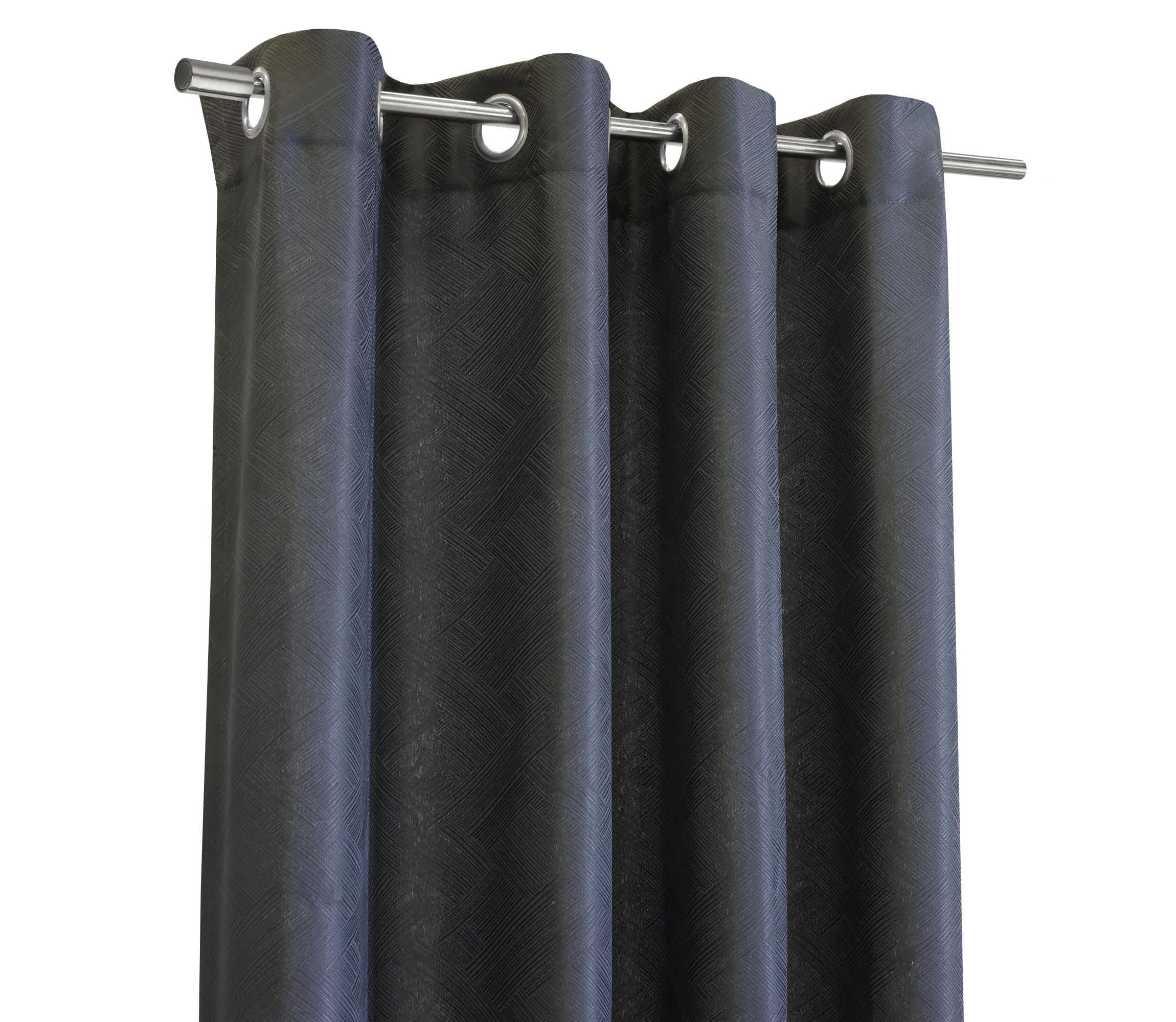 Abstract Light Filtering Grommet Curtain Panel 52 x 84 in Charcoal