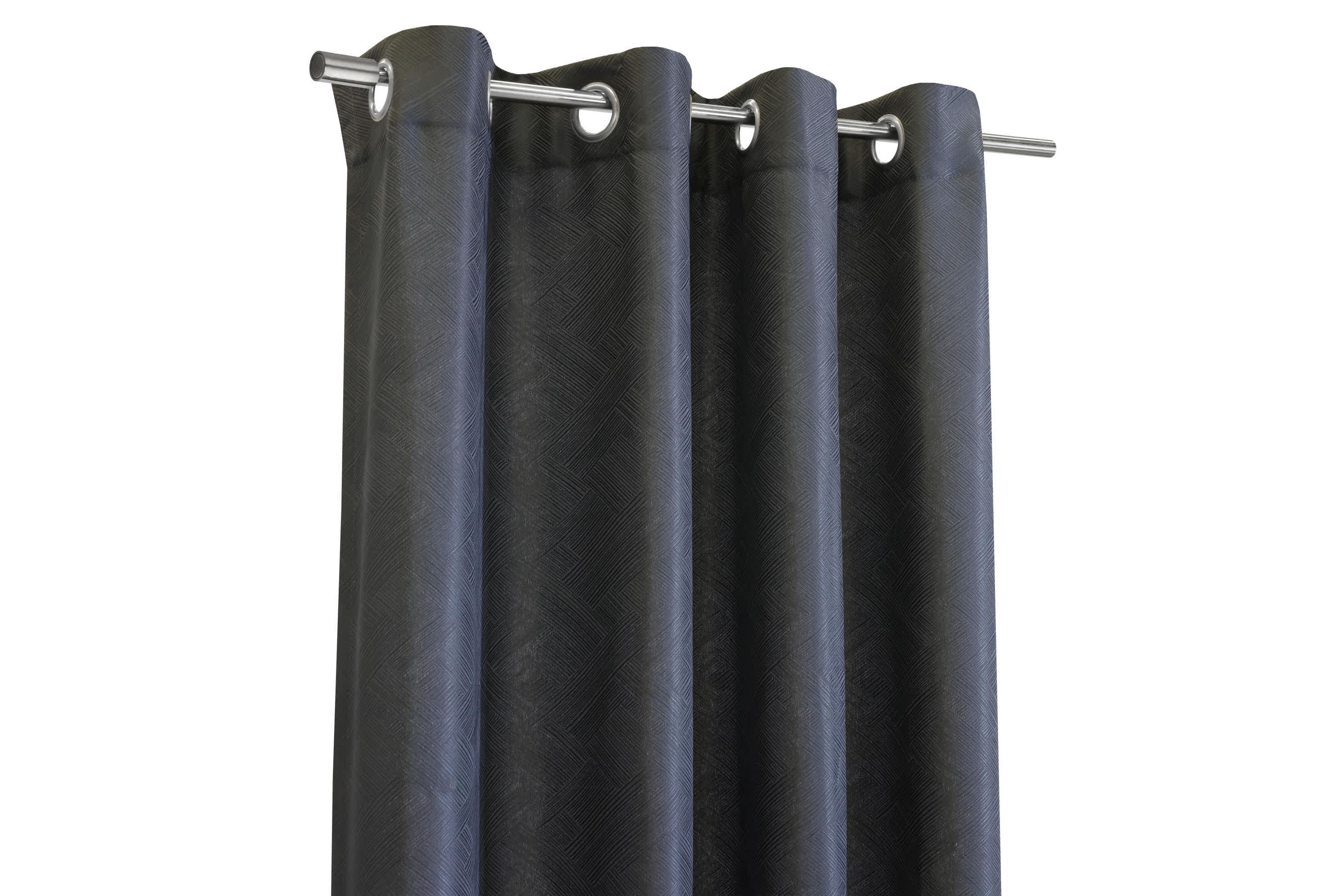 Abstract Light Filtering Grommet Curtain Panel 52 x 63 in Charcoal