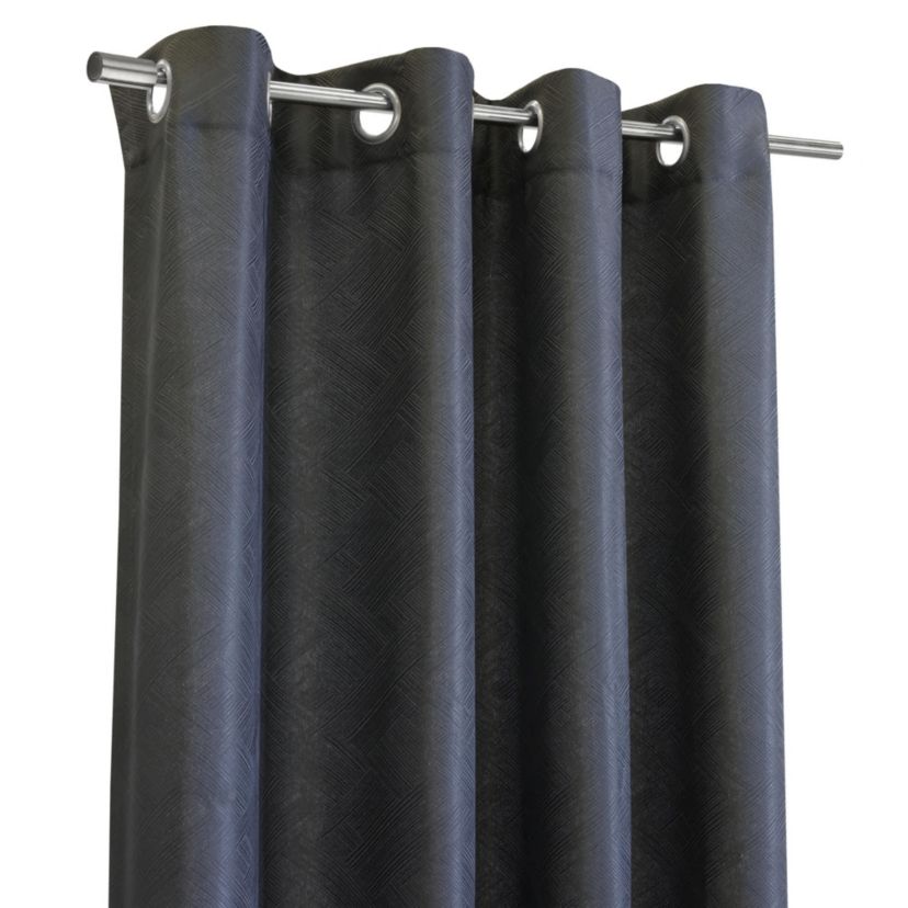 Abstract Light Filtering Grommet Curtain Panel 52 x 63 in Charcoal