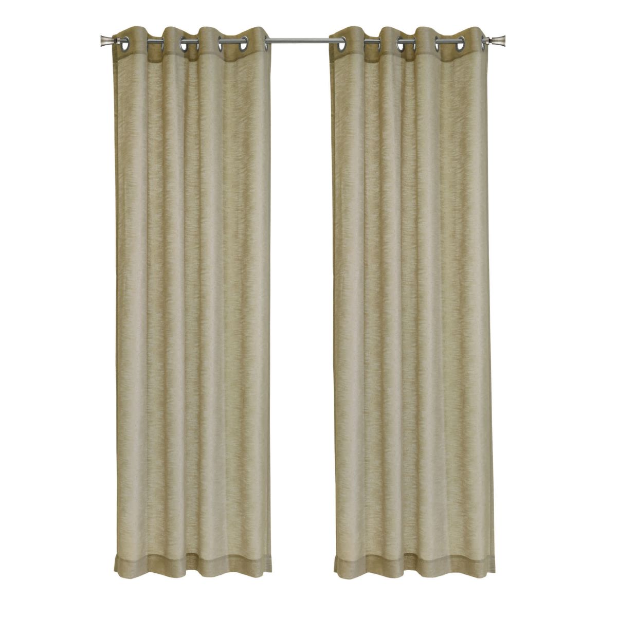 Boucle Sheer Grommet Curtain Panel 52 x 63 in Tan