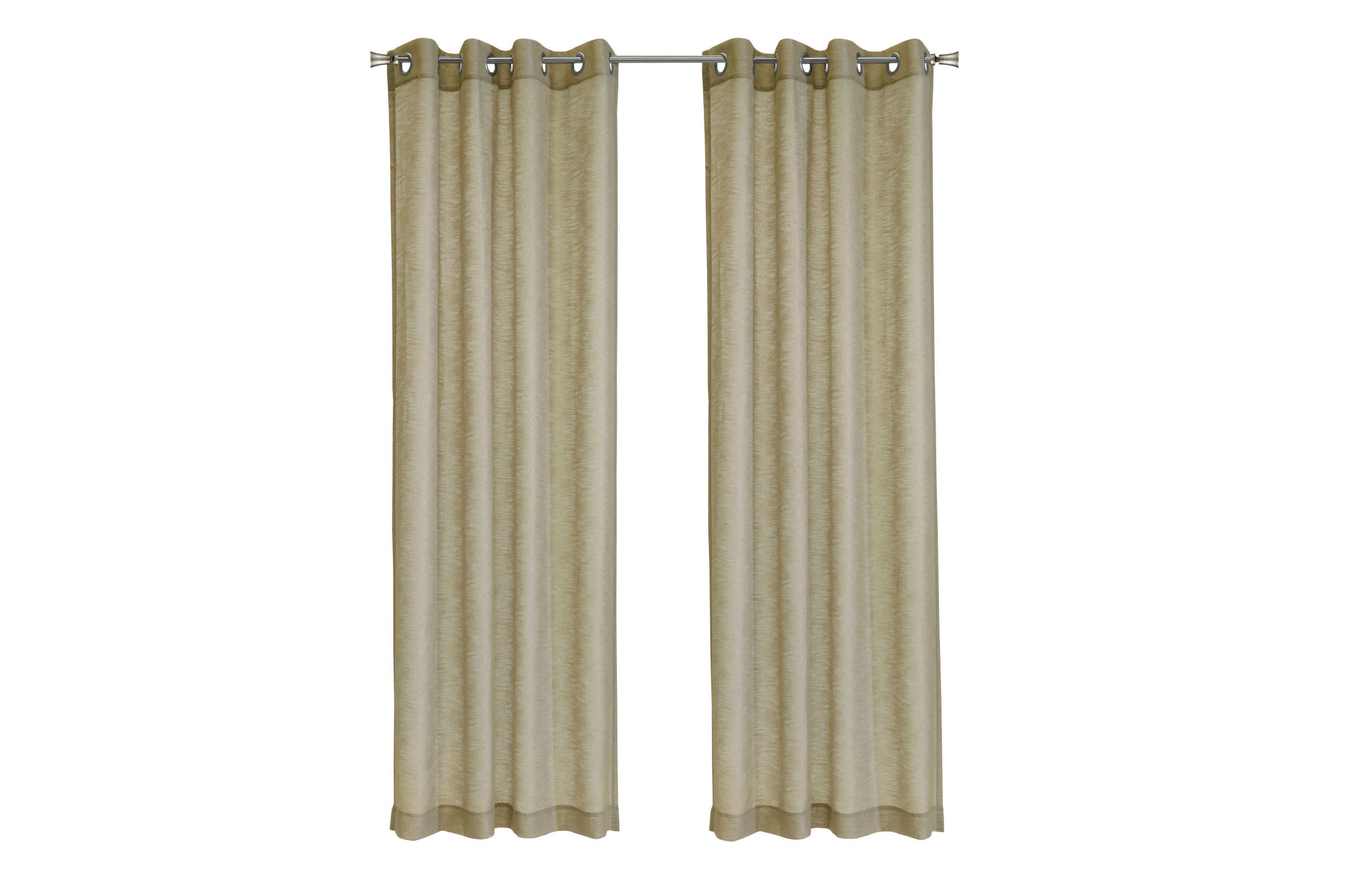 Boucle Sheer Grommet Curtain Panel 52 x 63 in Tan