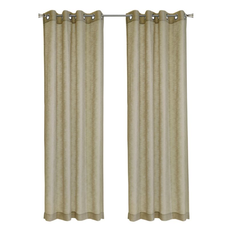 Boucle Sheer Grommet Curtain Panel 52 x 63 in Tan