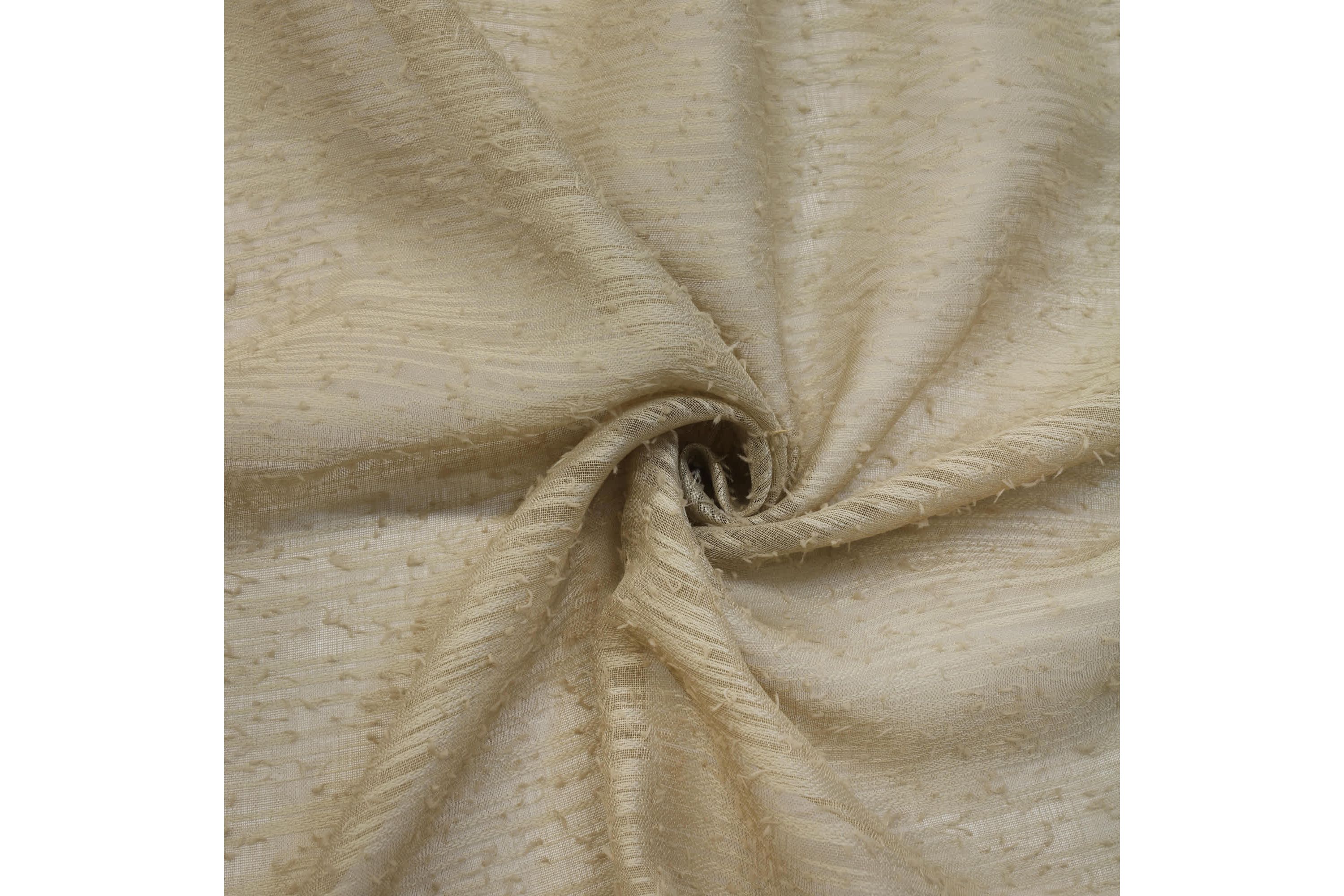 Boucle Sheer Grommet Curtain Panel 52 x 63 in Tan