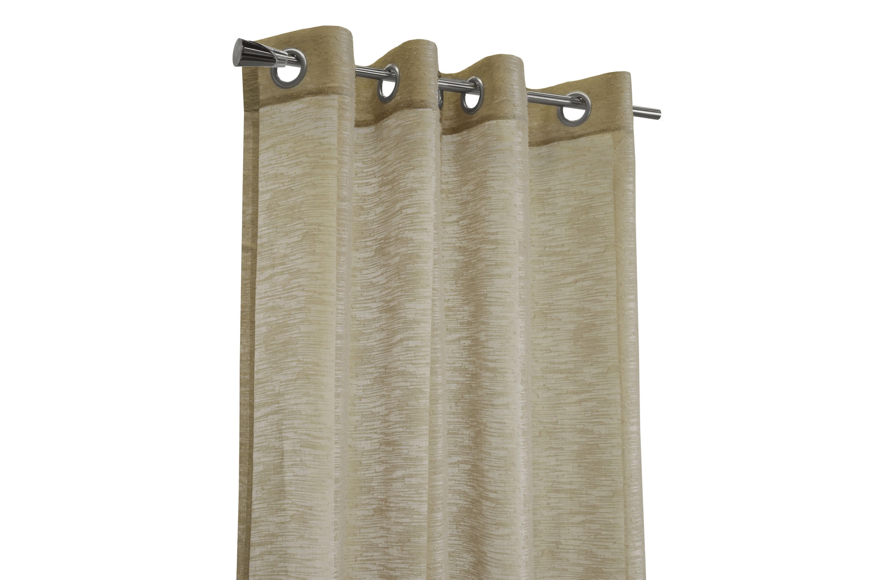 Boucle Sheer Grommet Curtain Panel 52 x 63 in Tan