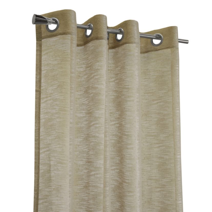 Boucle Sheer Grommet Curtain Panel 52 x 63 in Tan
