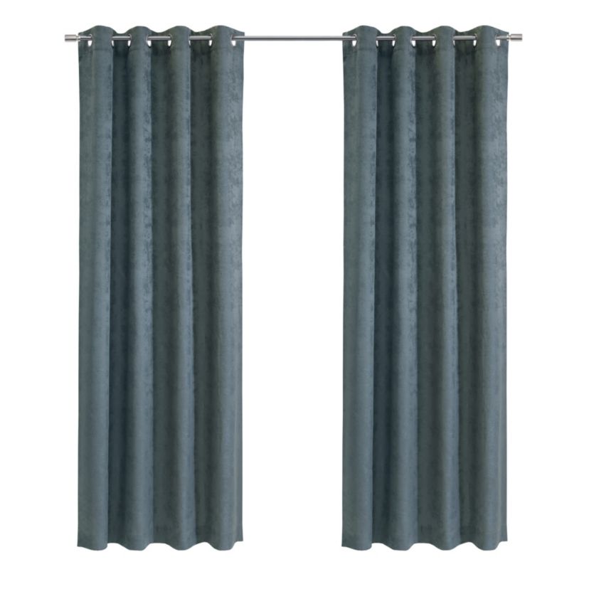 Portland Light Filtering Grommet Curtain Panel 52 x 108 in Steel Blue